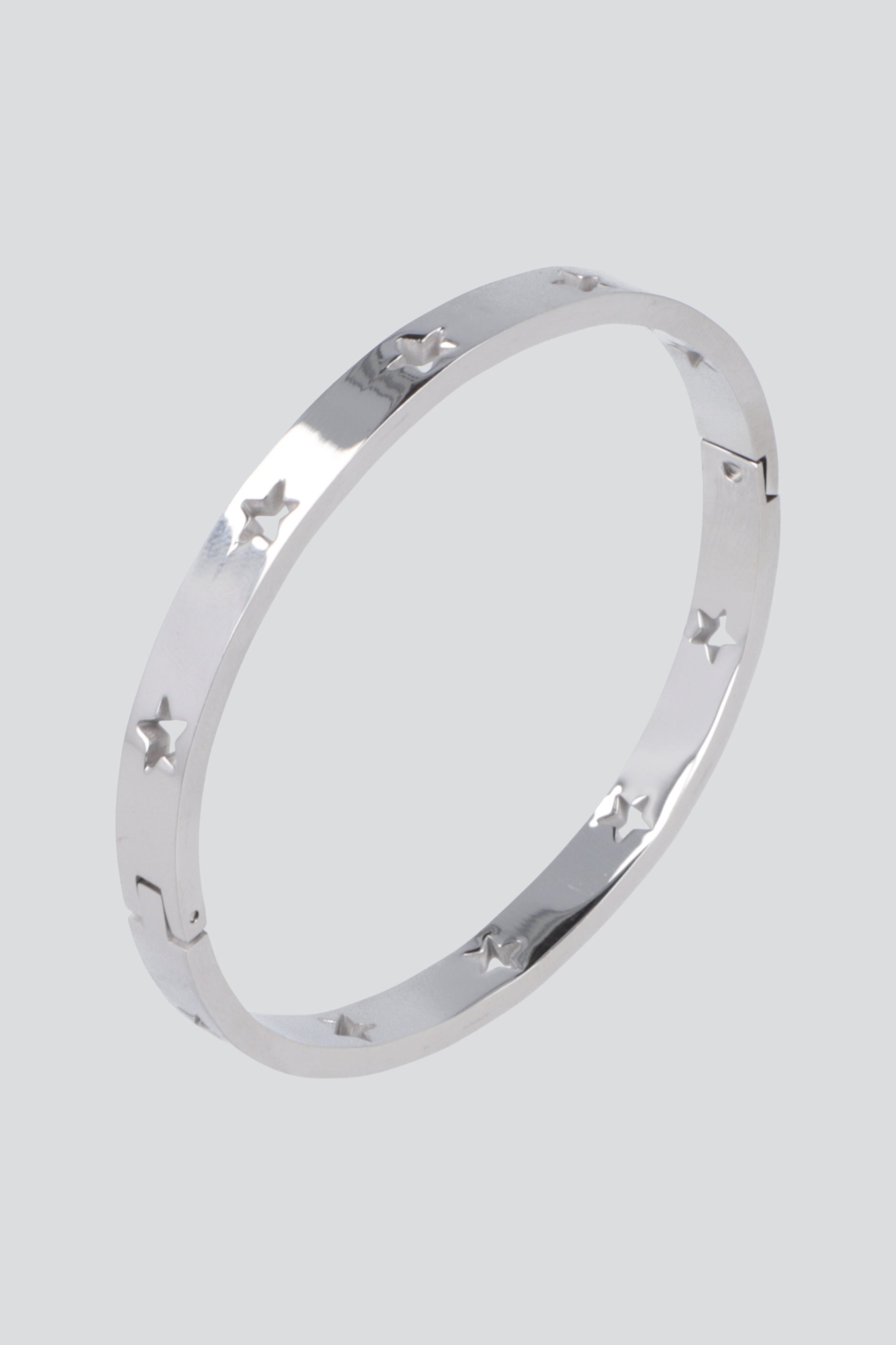PULSERA ESTRELLAS RIGIDA PQ PLATA