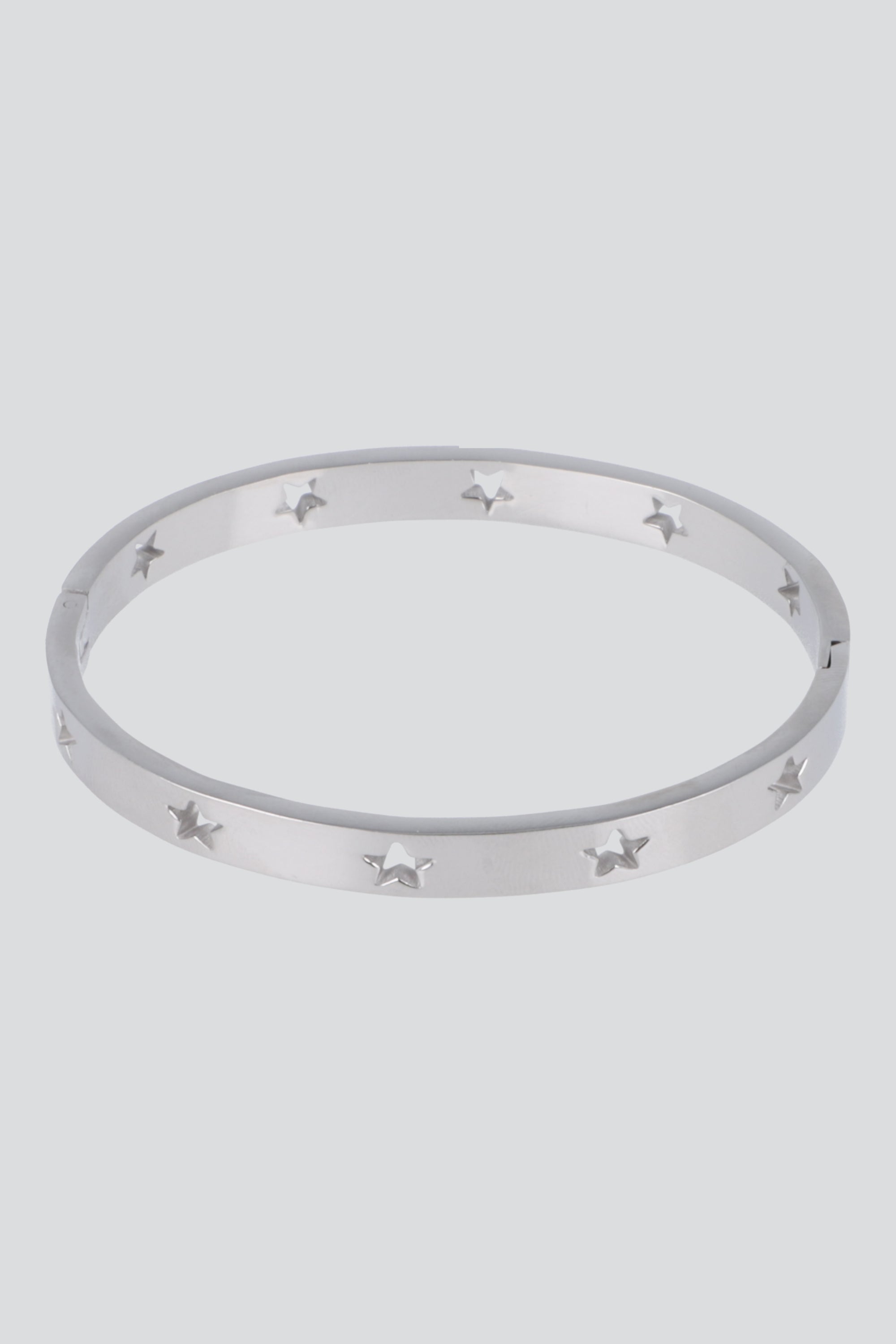 PULSERA ESTRELLAS RIGIDA PQ PLATA