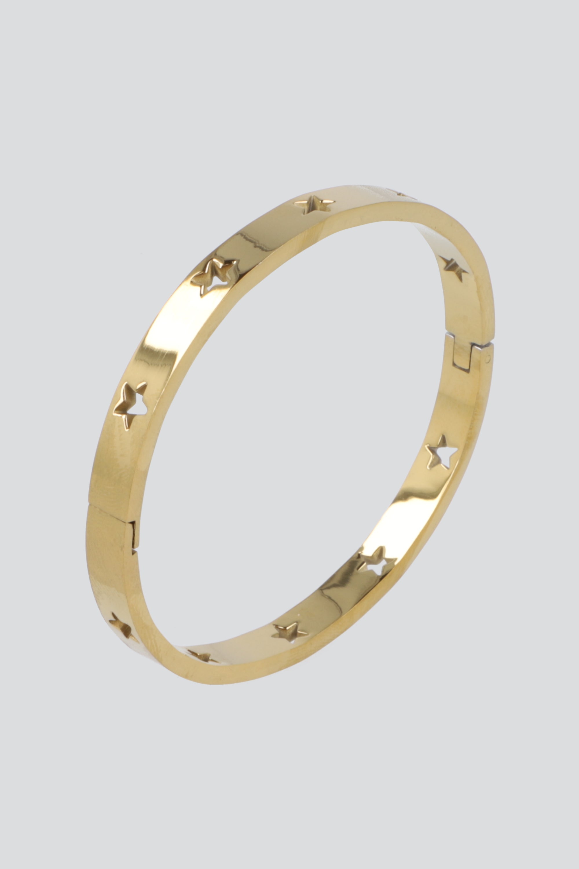 PULSERA ESTRELLAS RIGIDA PQ ORO