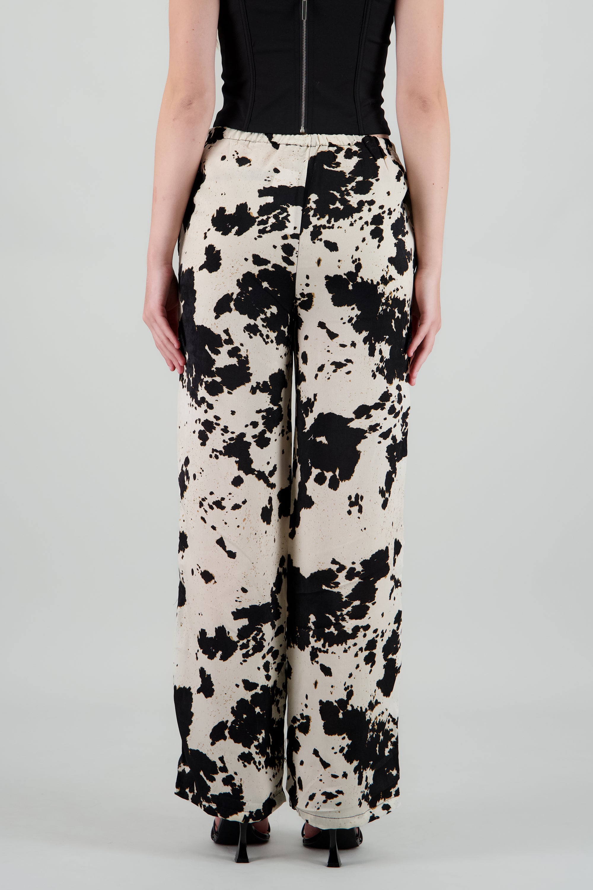 Pantalon estampado animal print NEGRO COMBO