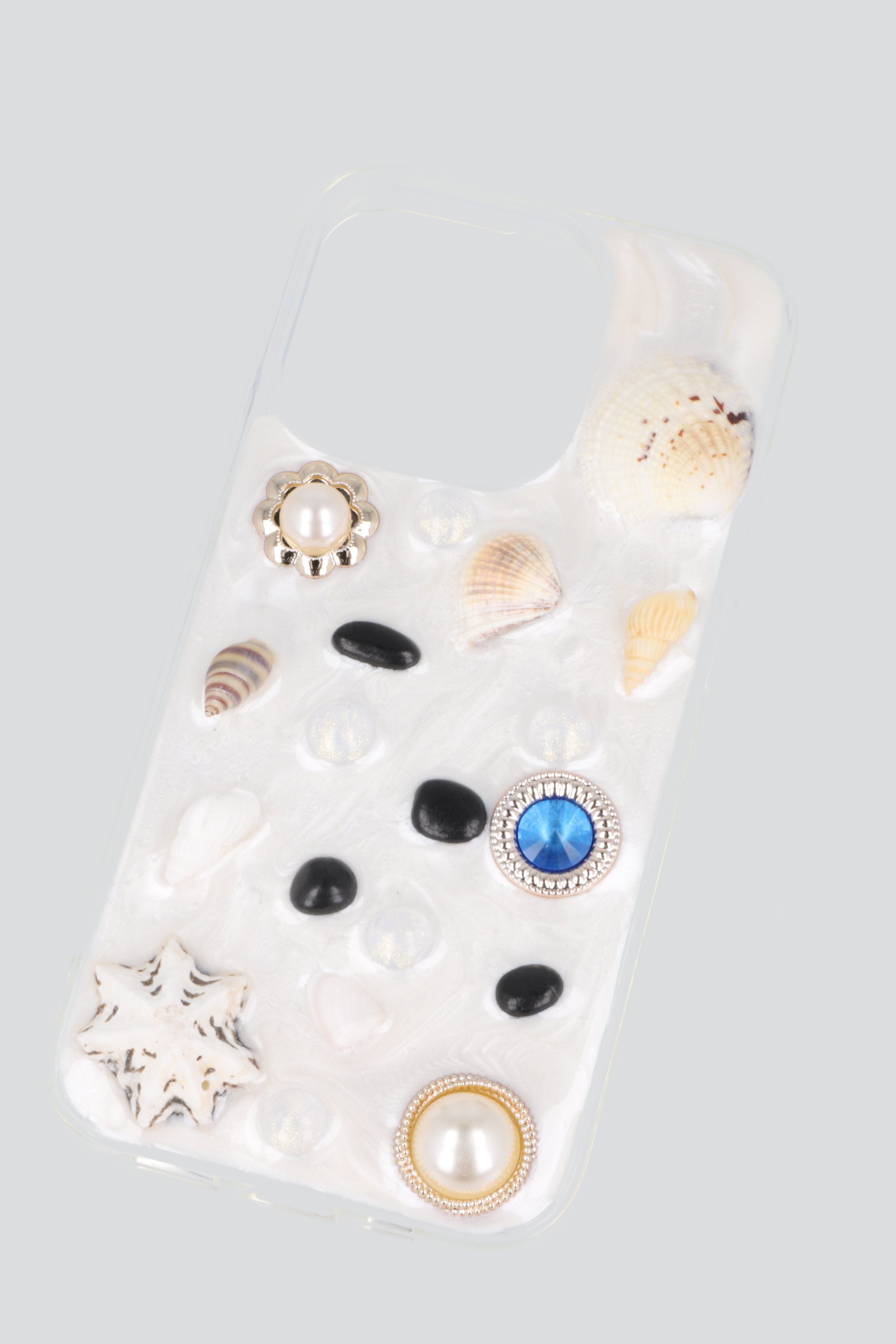 Funda para cel iph 15 pro items del mar BLANCO