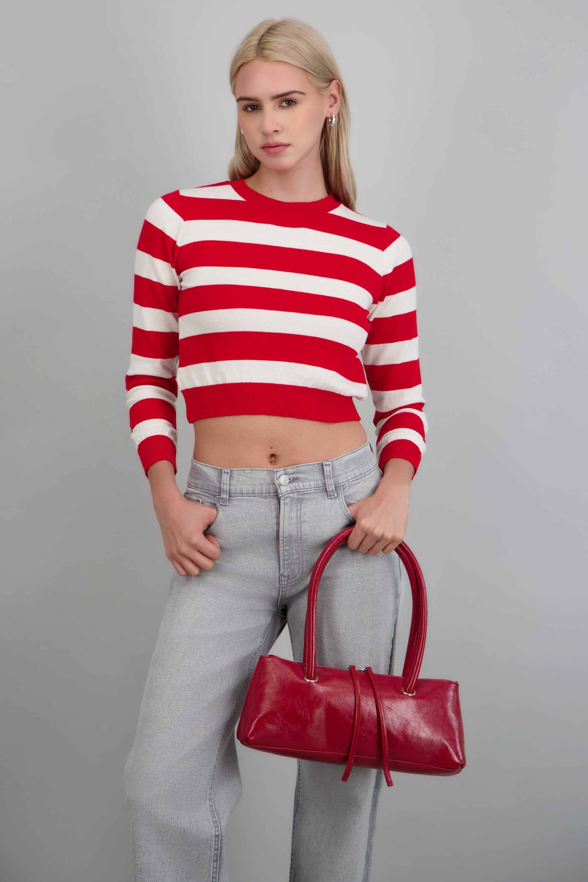 Sueter basico lineas ROJO