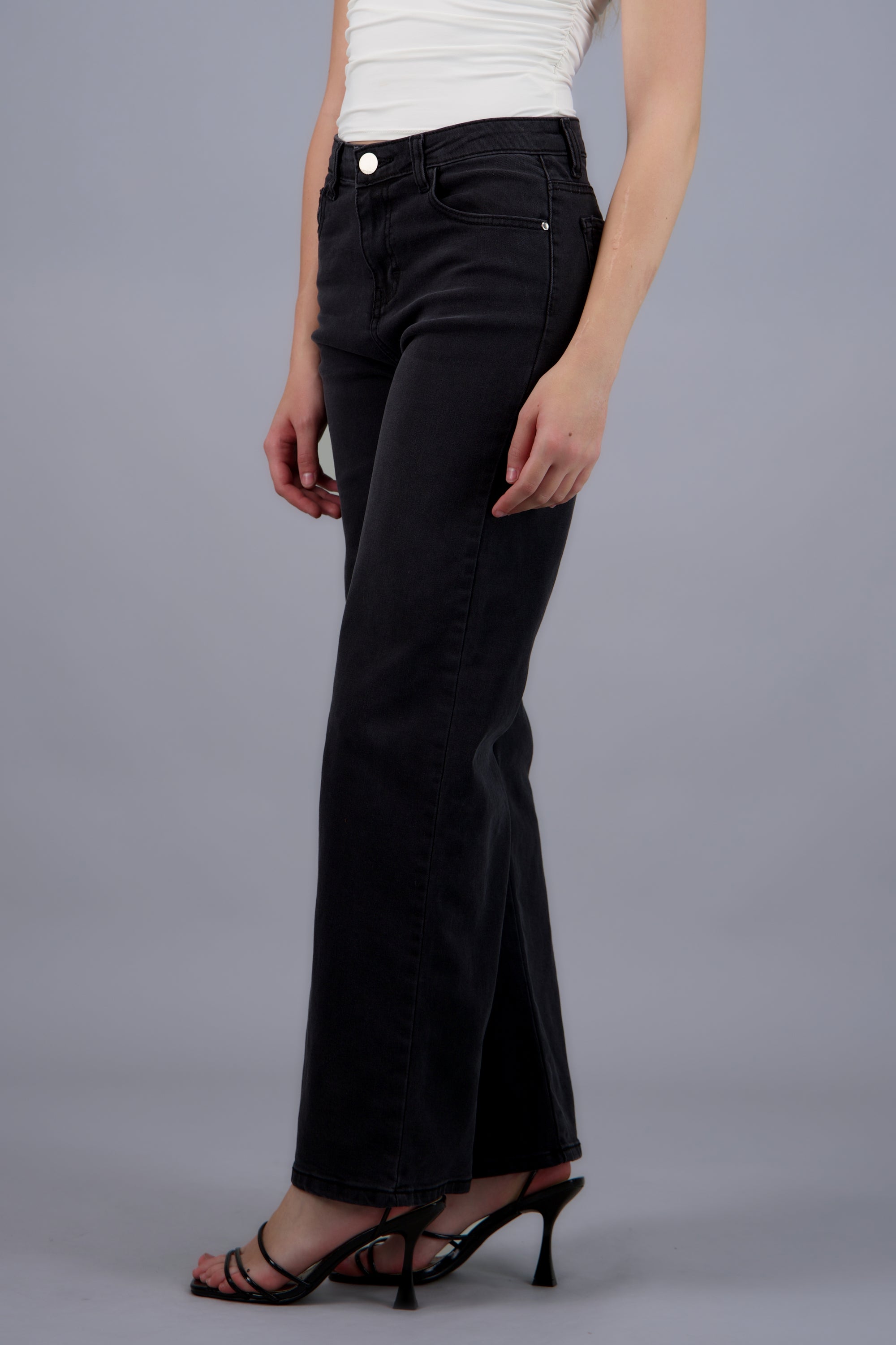 Jeans wide leg strech NEGRO