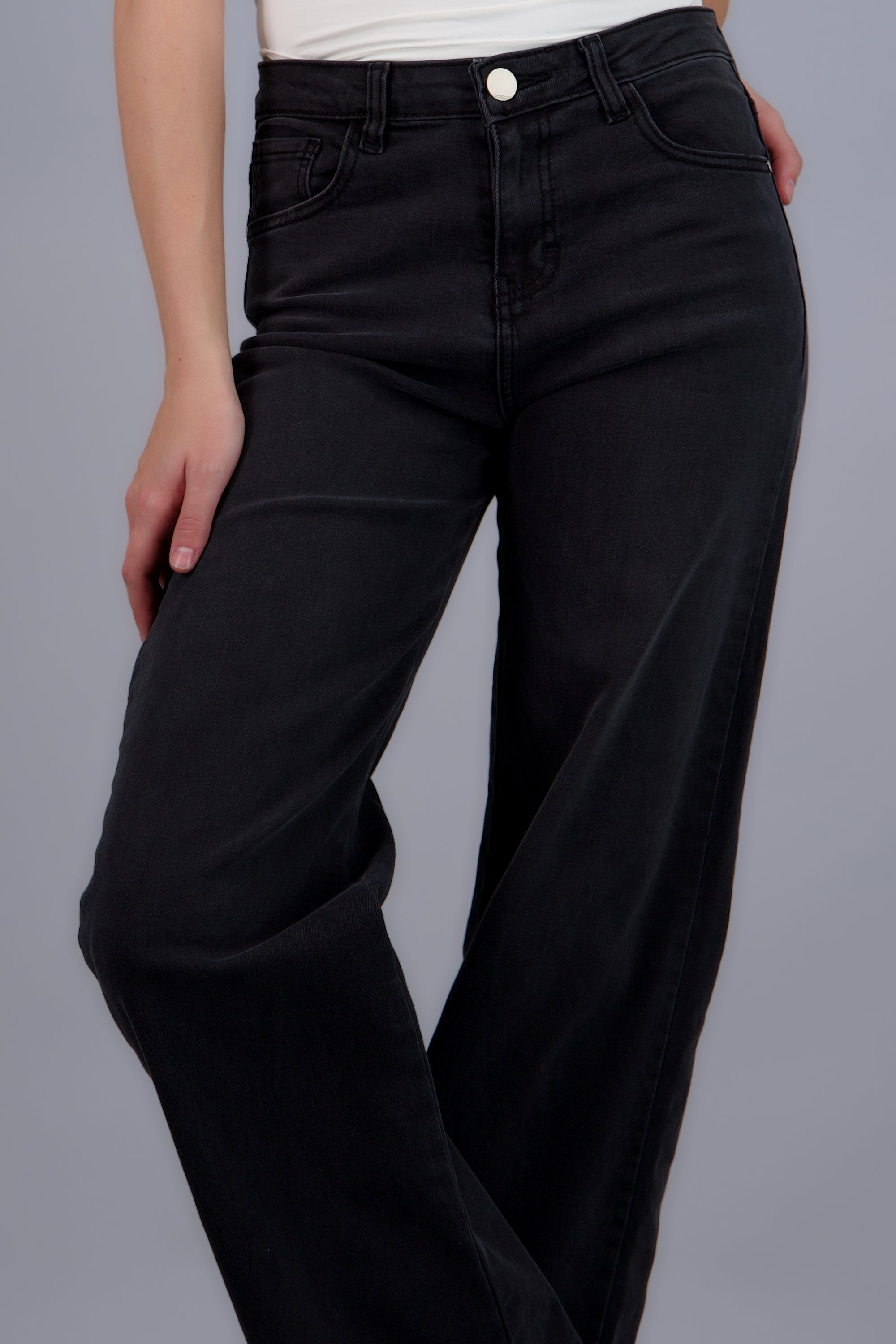 Jeans wide leg strech NEGRO