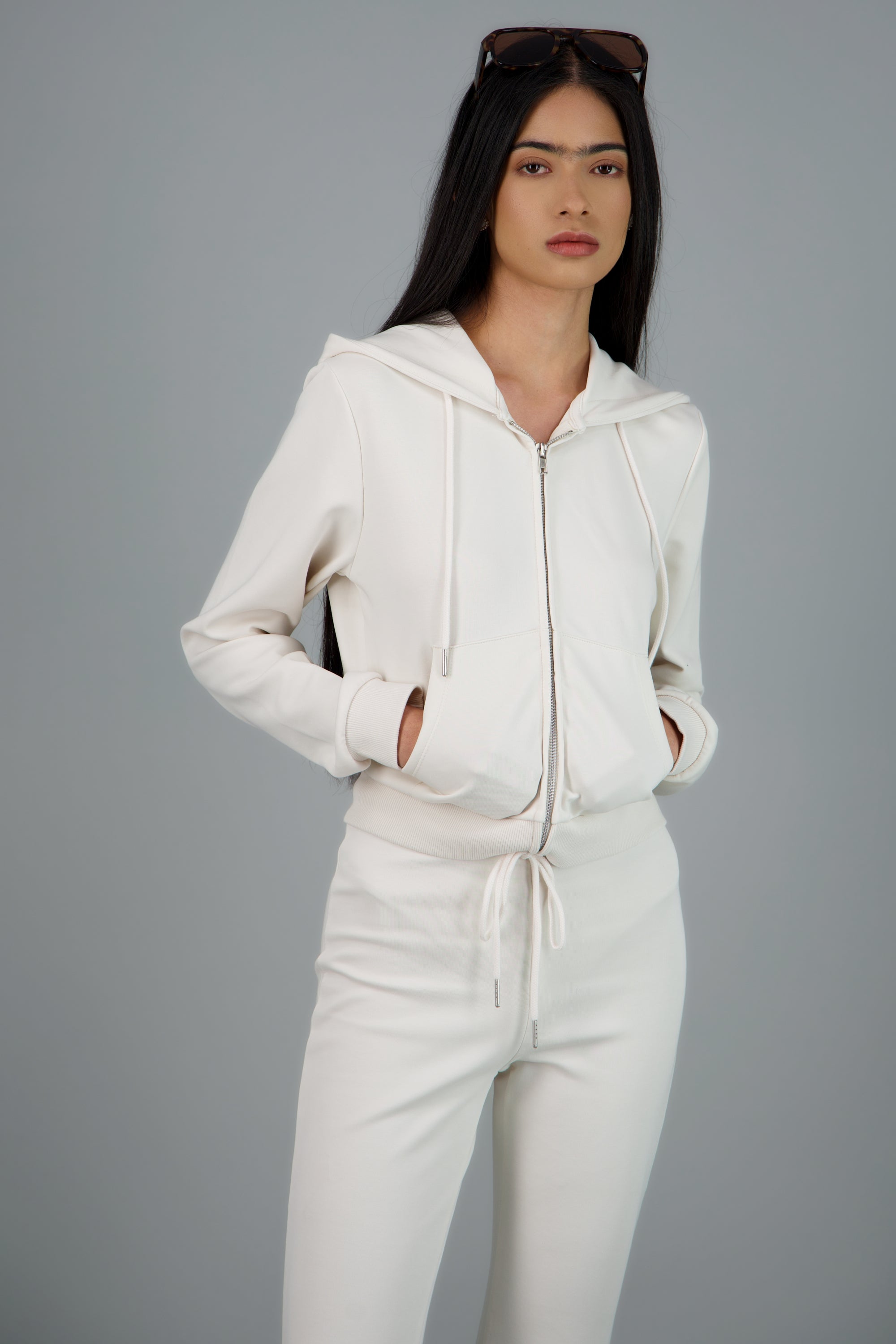 Sudadera con gorro HUESO