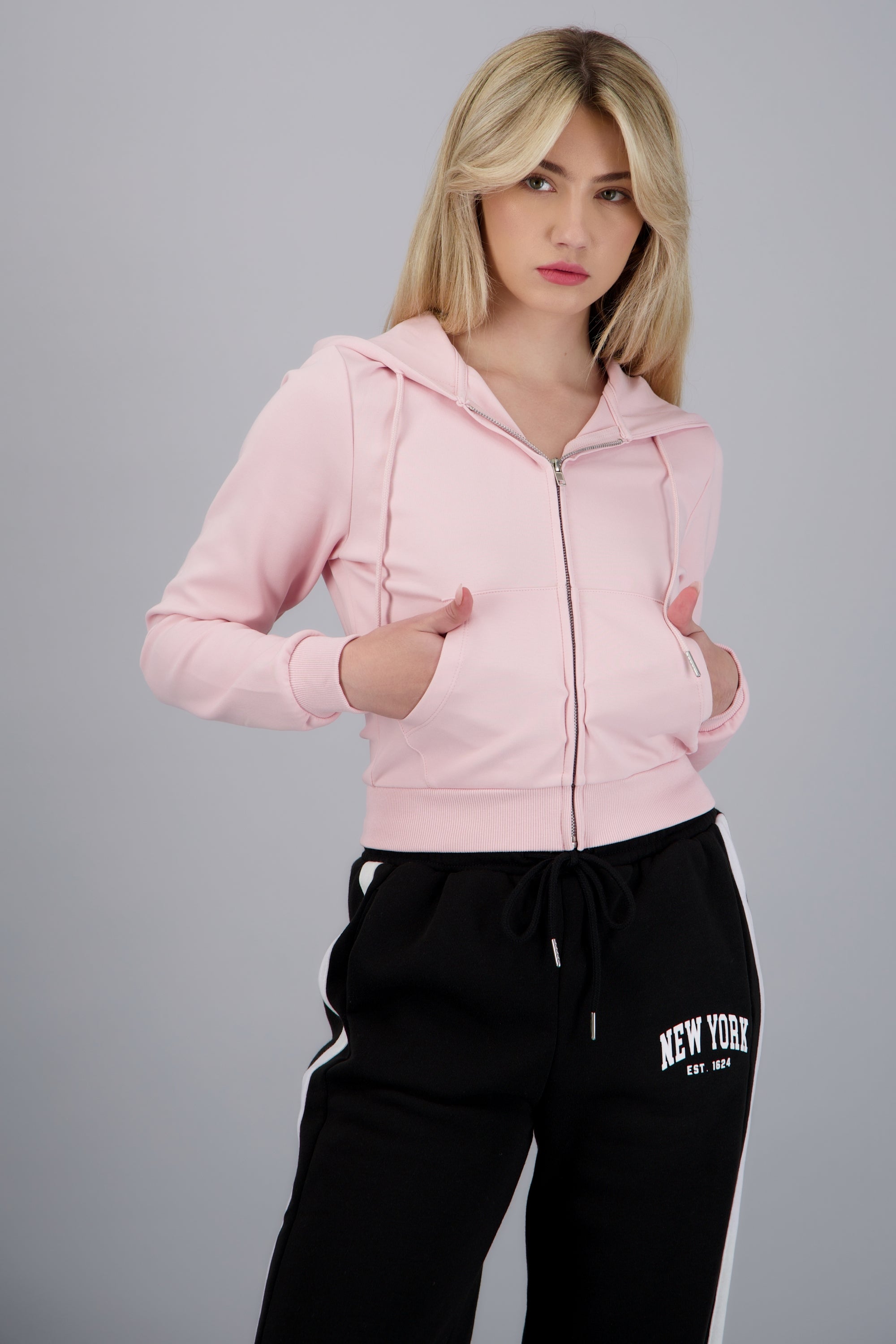 Sudadera con gorro ROSA PASTEL