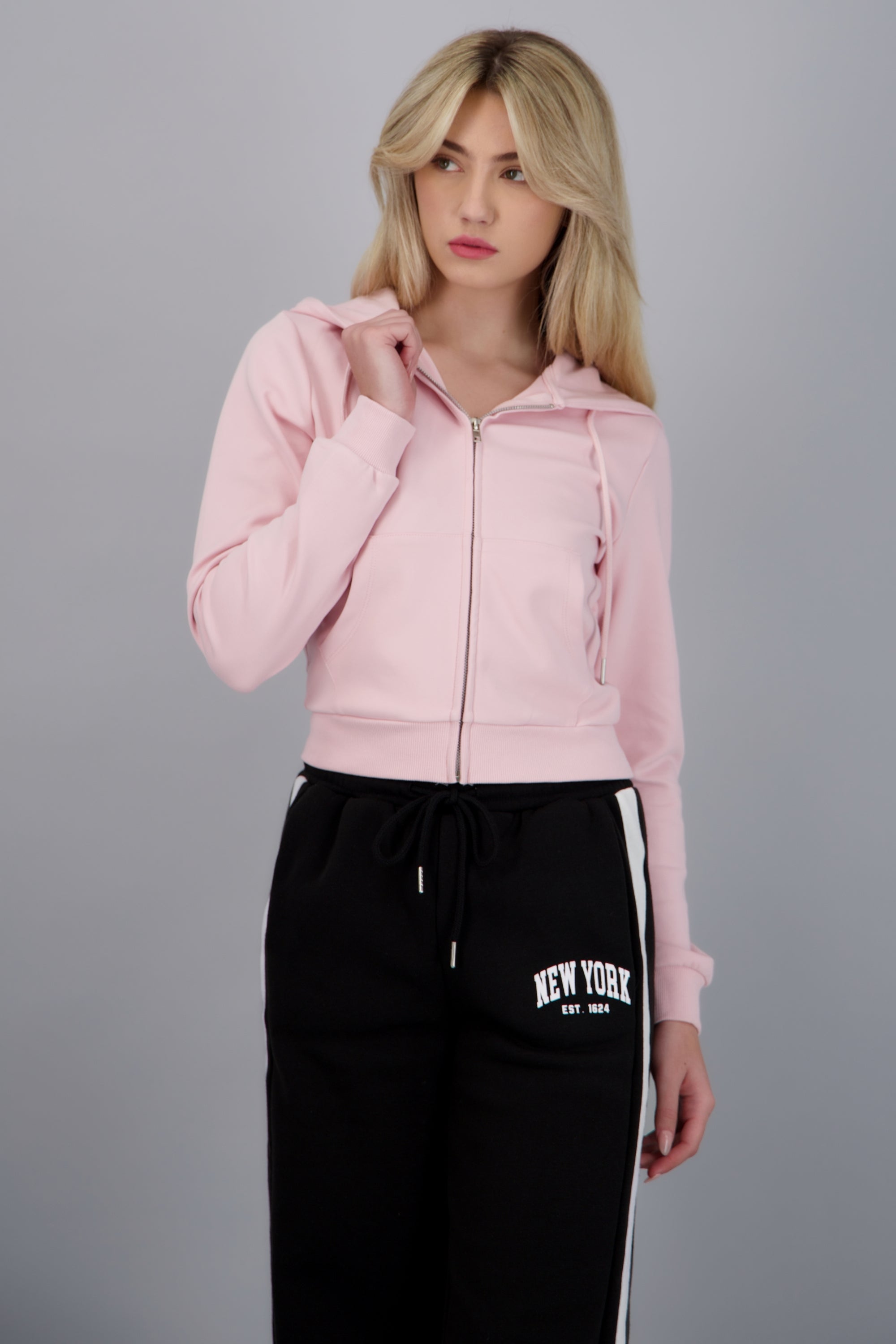 Sudadera con gorro ROSA PASTEL