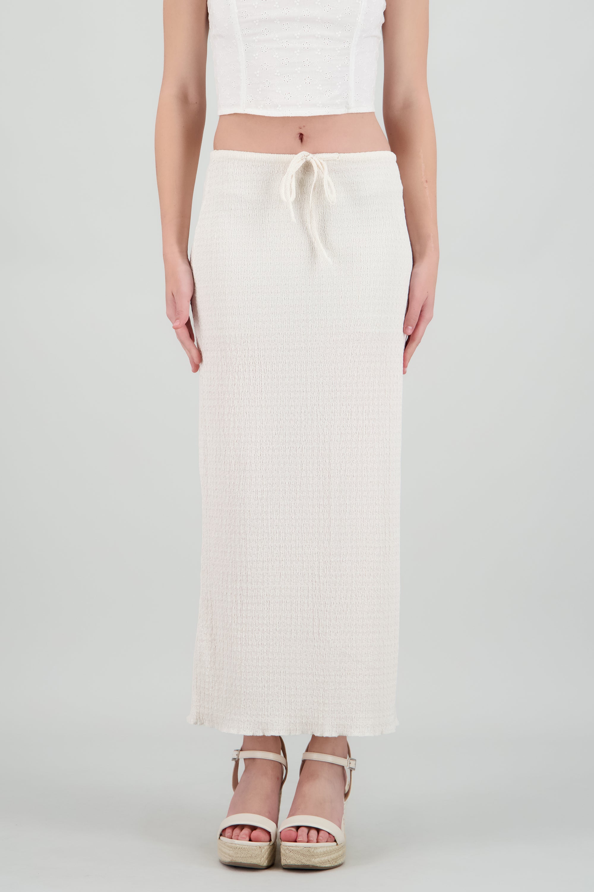 Falda tubo textura BLANCO