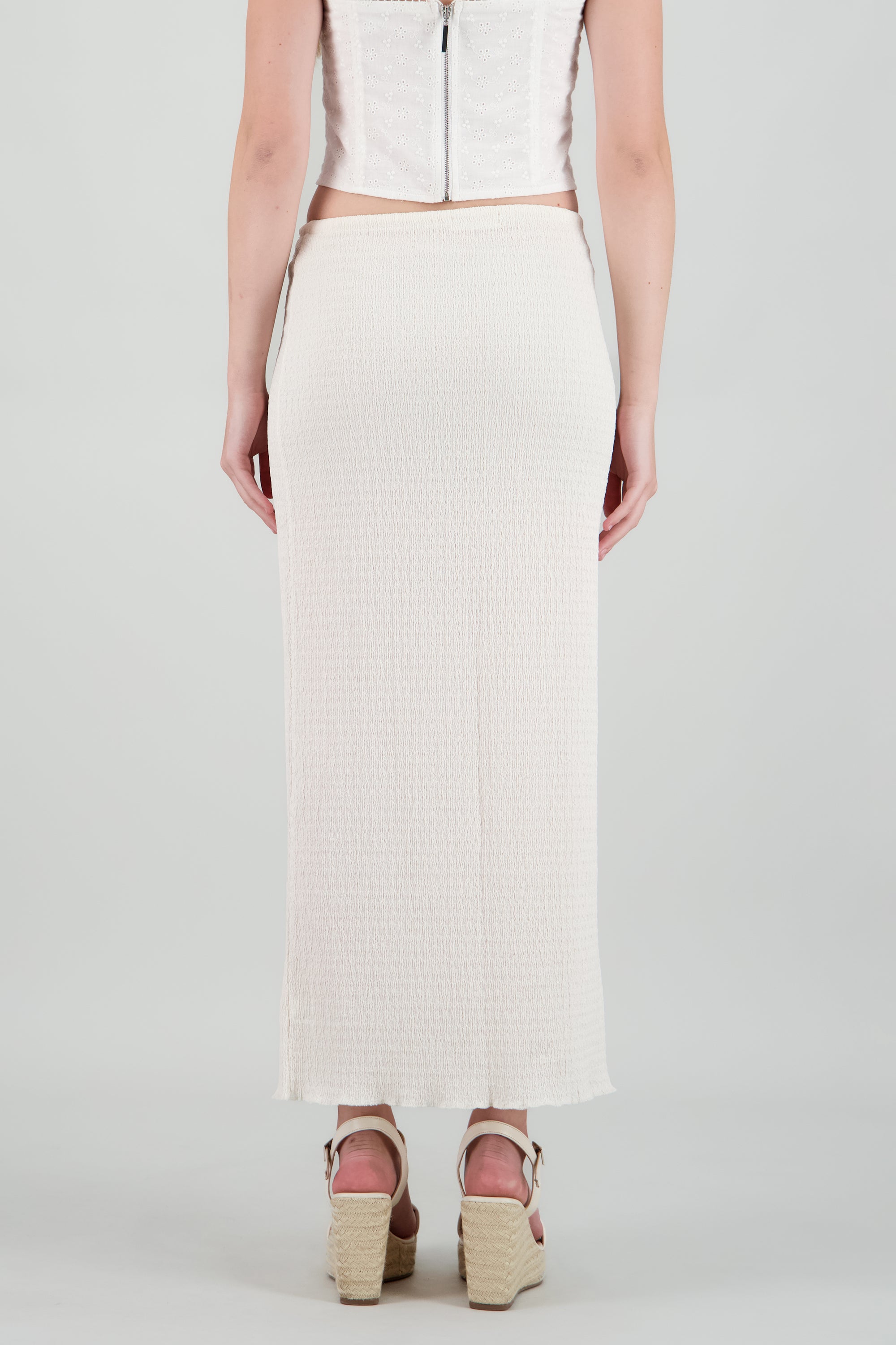 Falda tubo textura BLANCO