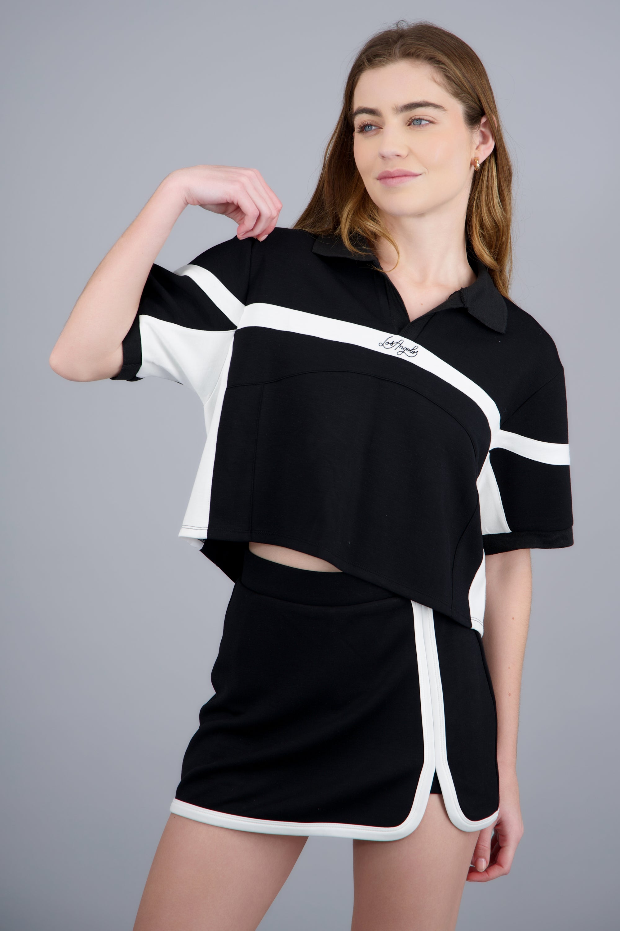 Top deportivo Los Angeles NEGRO COMBO