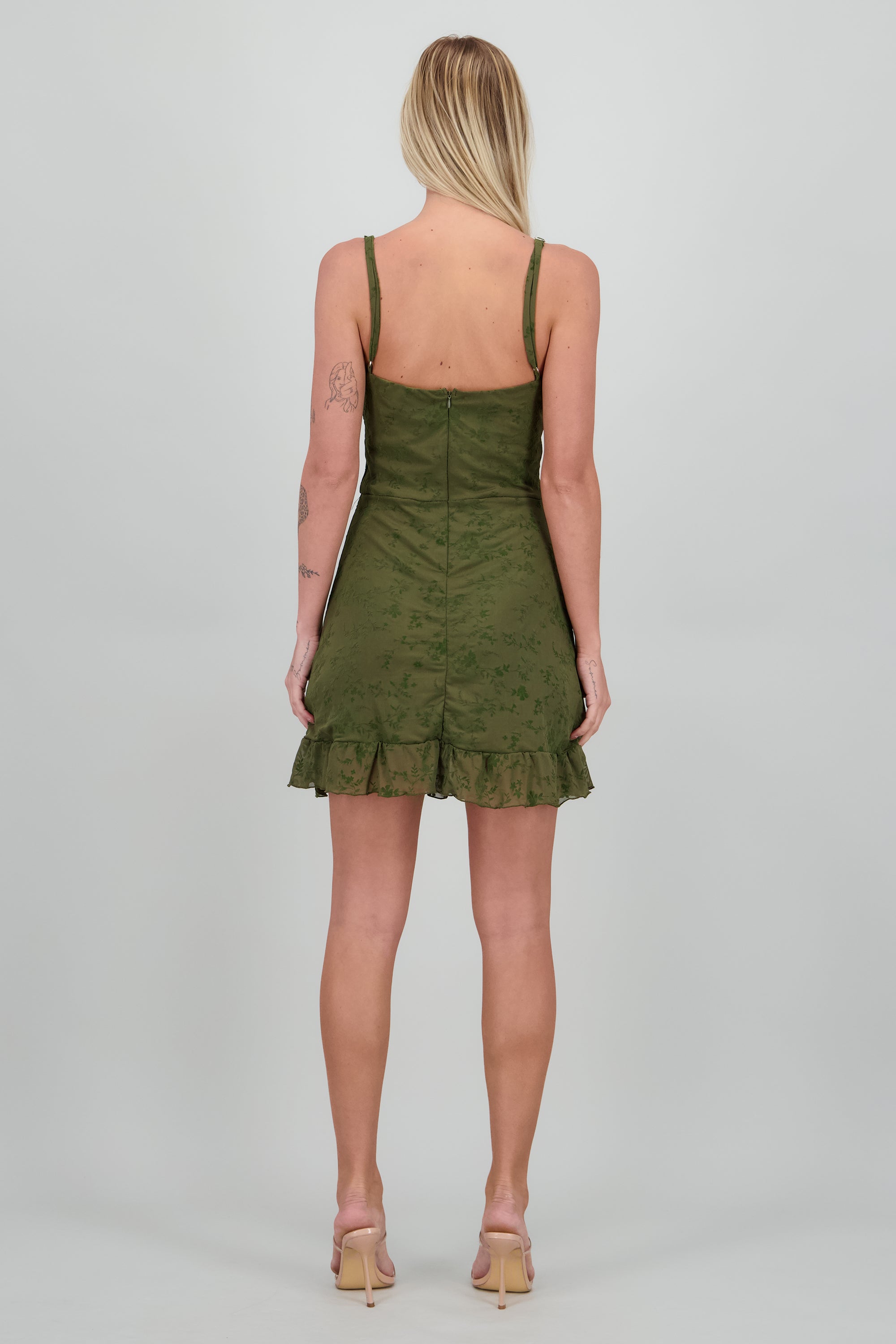 Vestido mini detalle mesh OLIVO