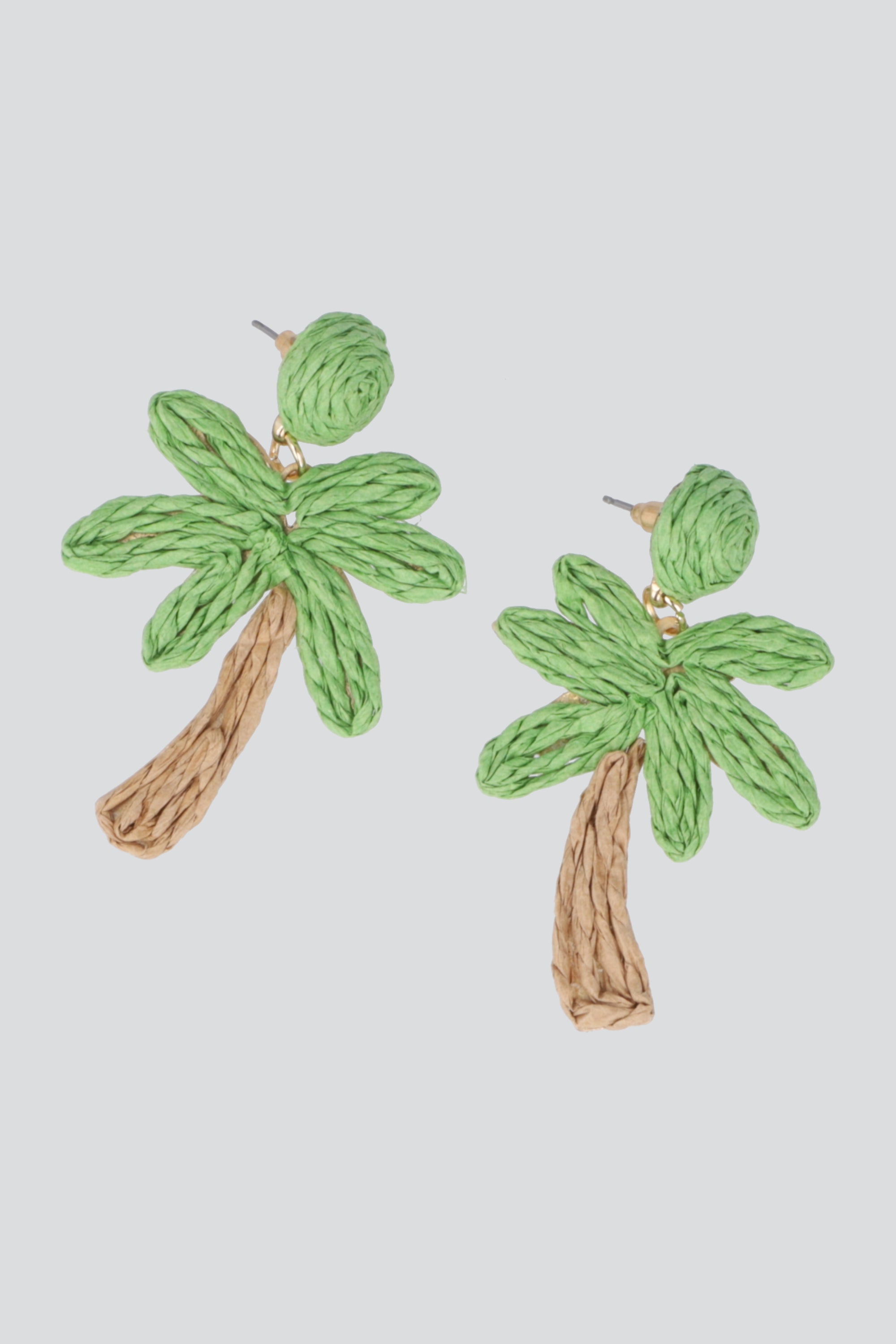 ARETES PALMERA RAFIA VERDE