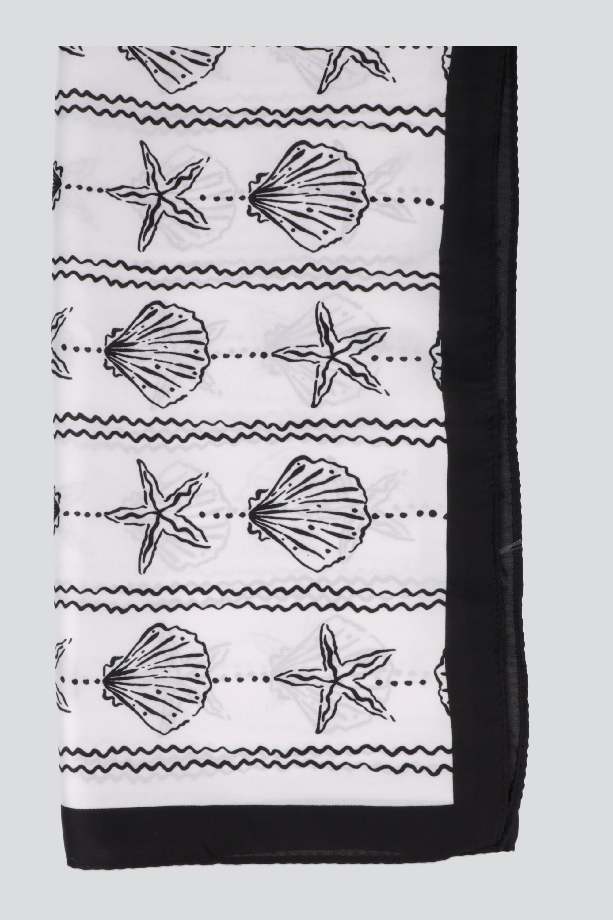 PAÑUELO RAYAS ESTRELLA DE MAR CONCHA NEGRO