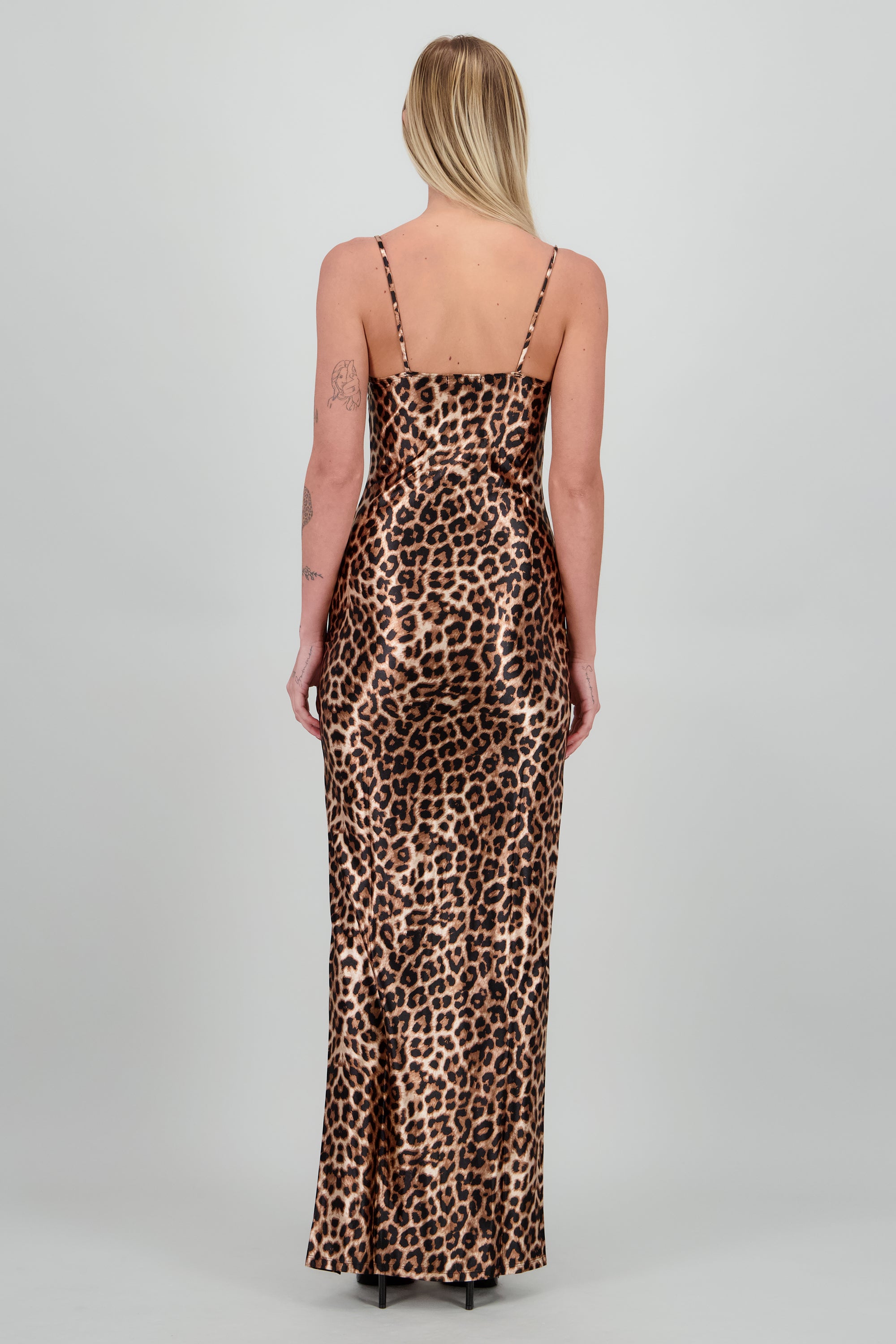 Vestido maxi animal print CAFE COMBO