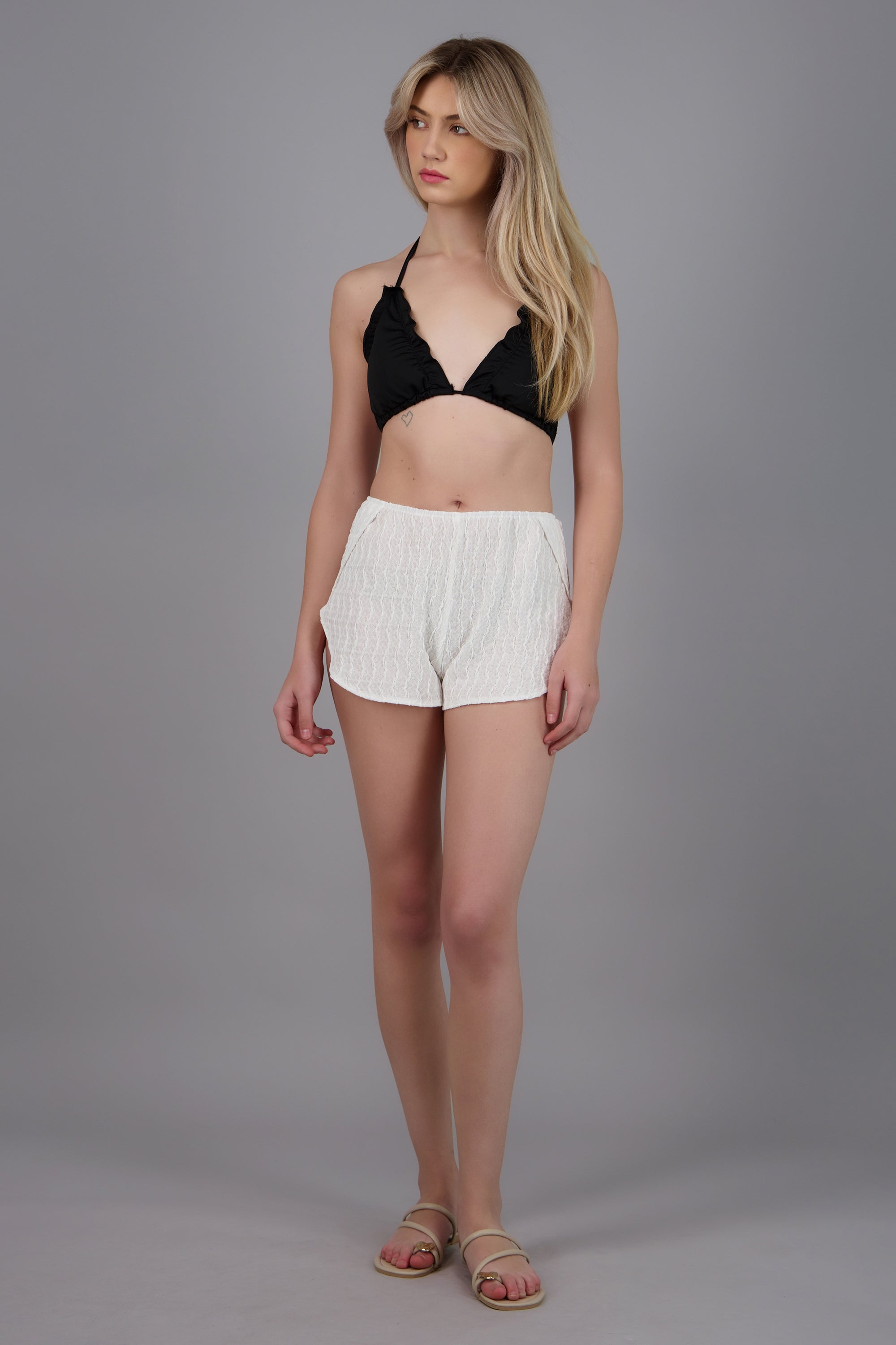 Short tipo envolvente textura BLANCO