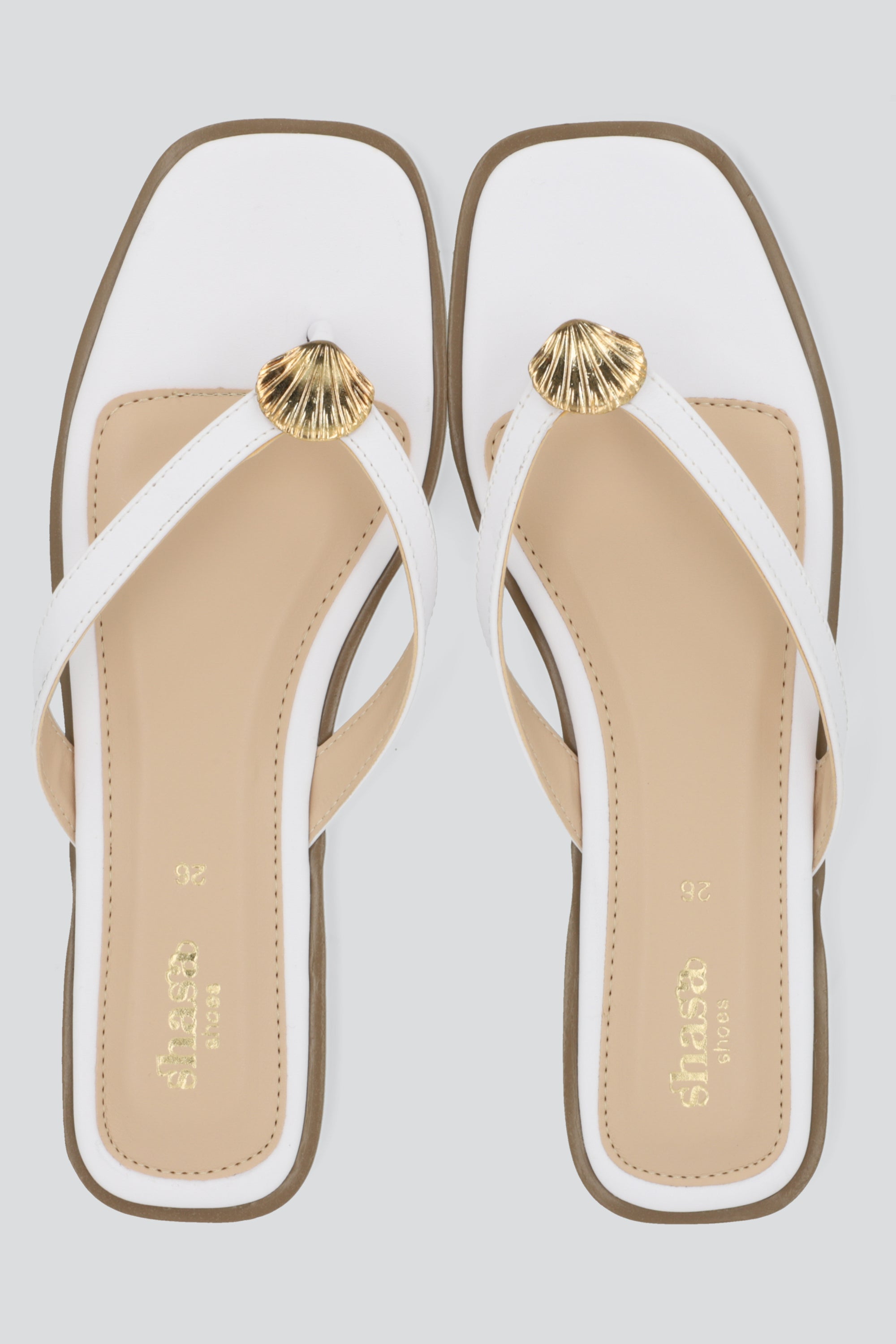 SANDALIA PATA DE GALLO CONCHA BLANCO