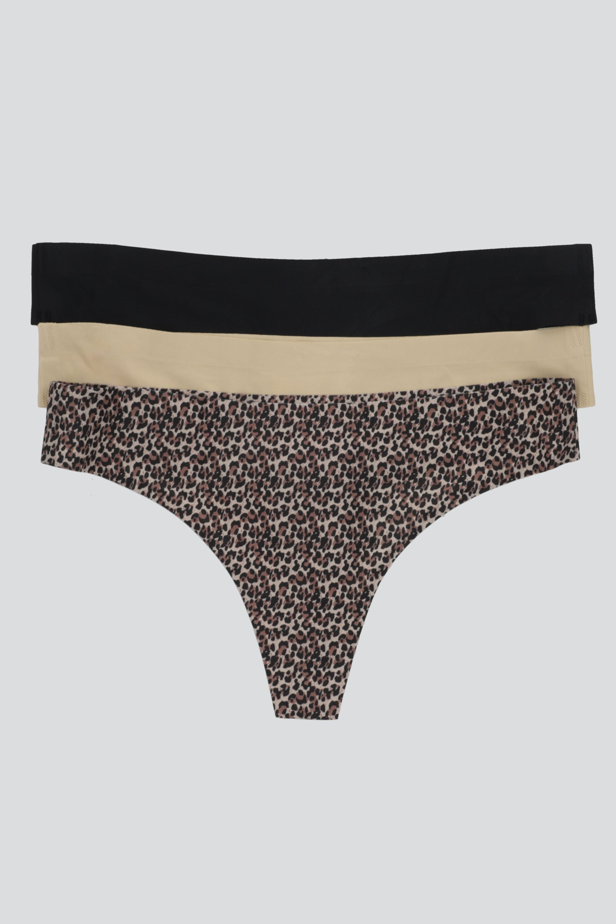Tripack tanga seamless animal print CAFE COMBO