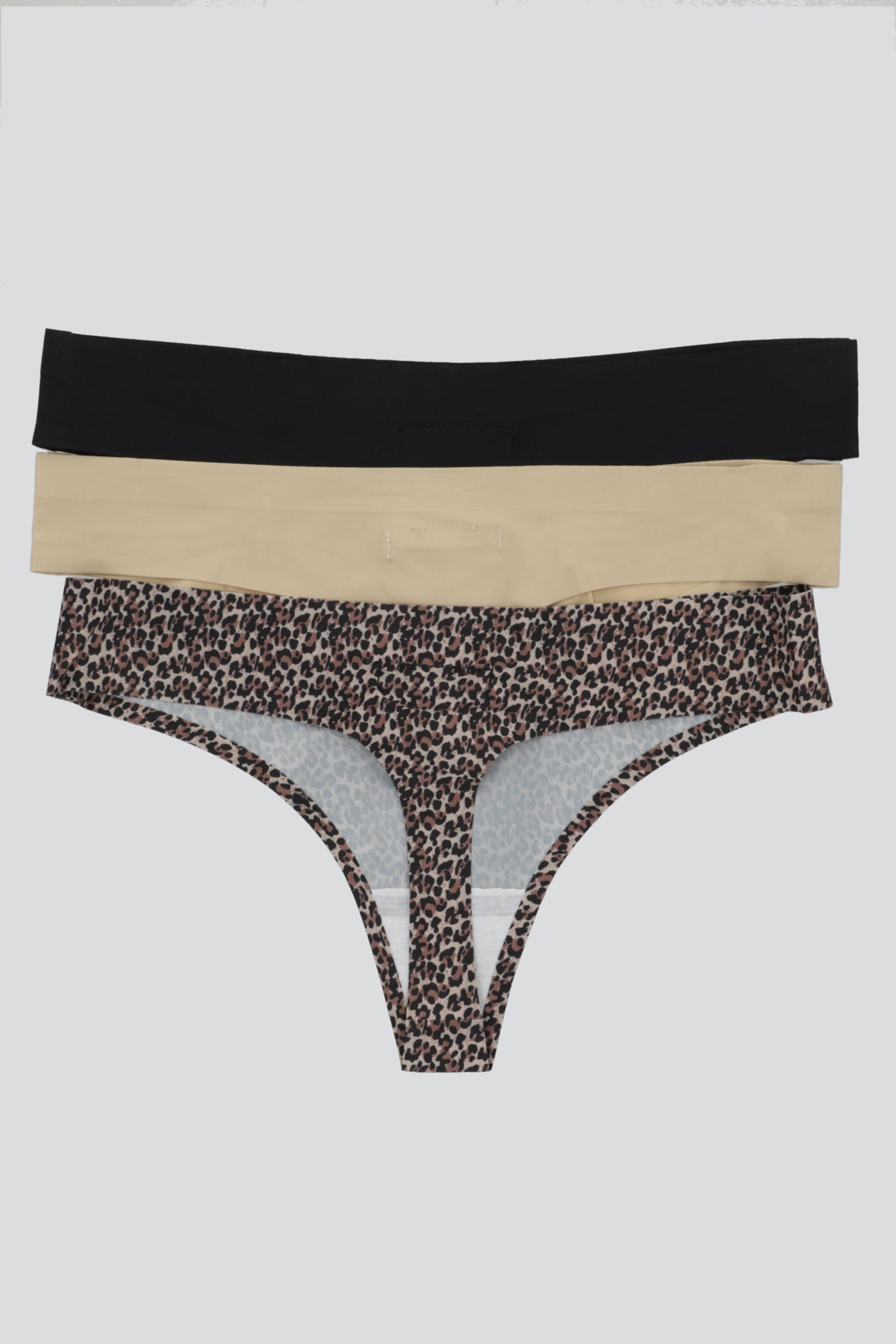 Tripack tanga seamless animal print CAFE COMBO