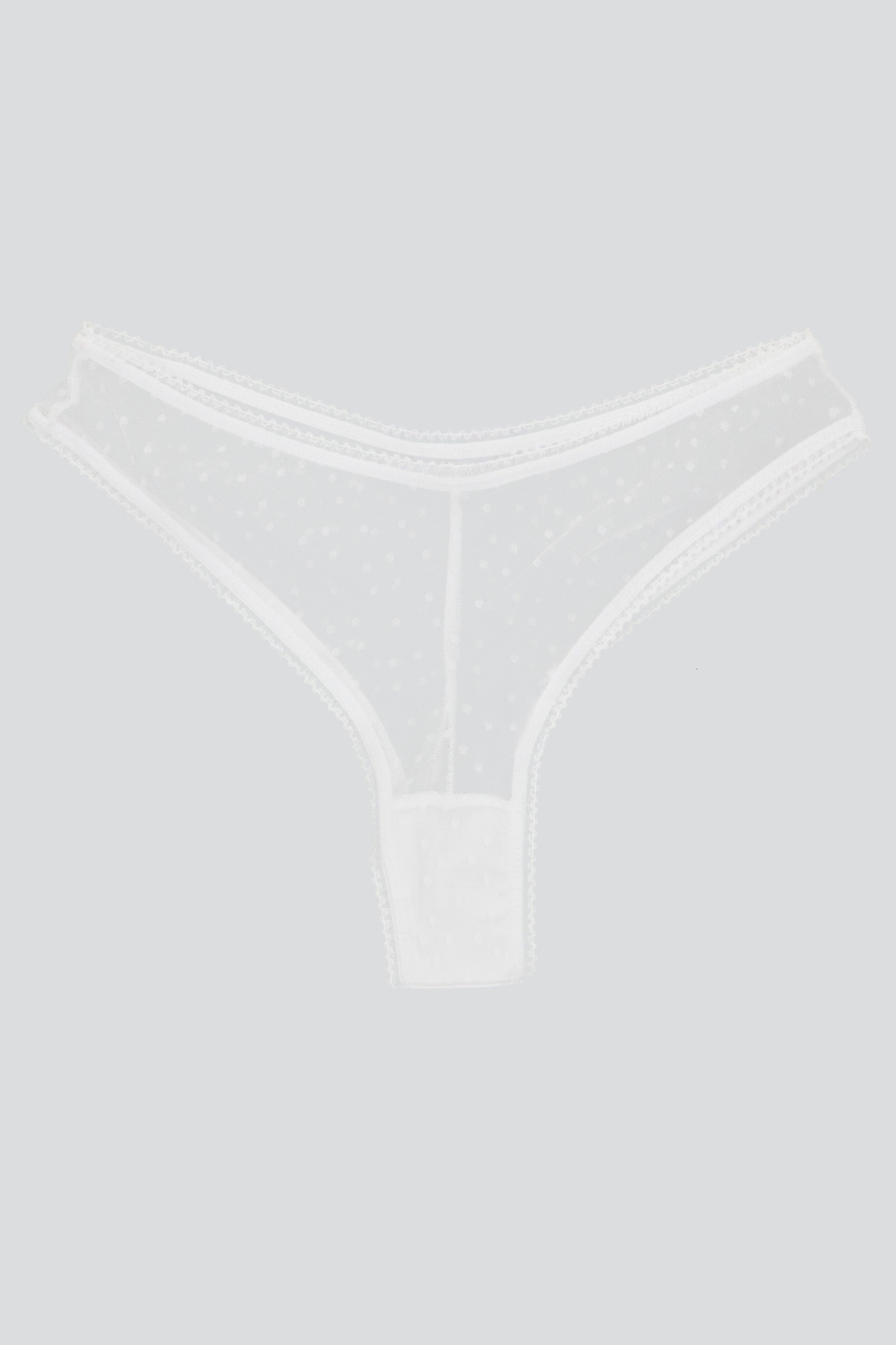 Tanga mesh puntos BLANCO
