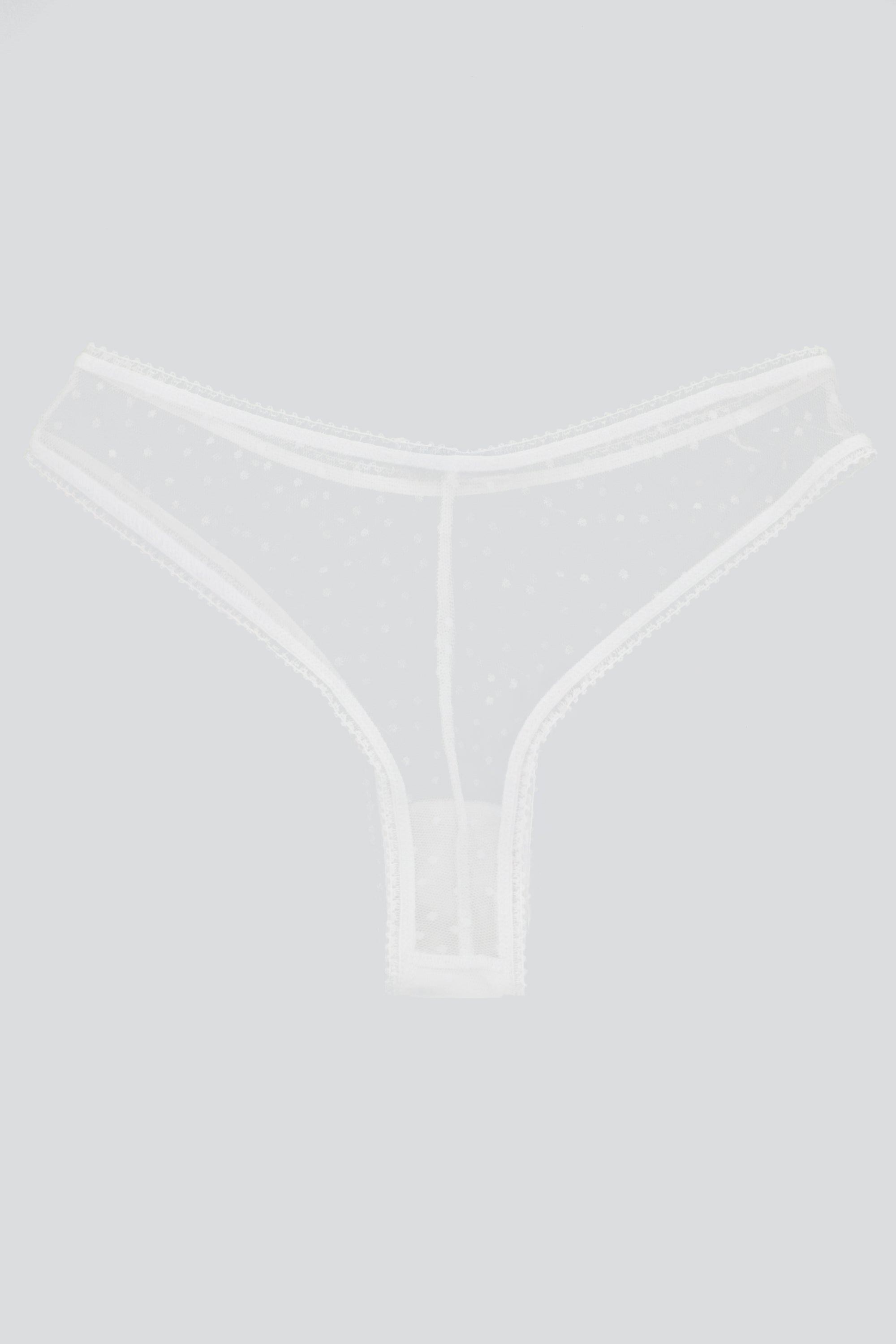 Tanga mesh puntos BLANCO