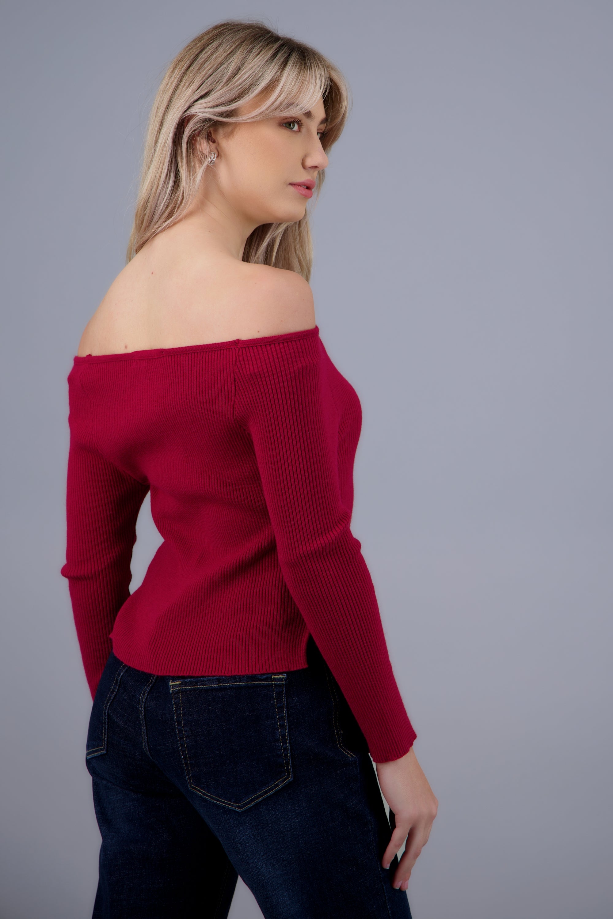 Top off shoulder detalle abertura ROJO