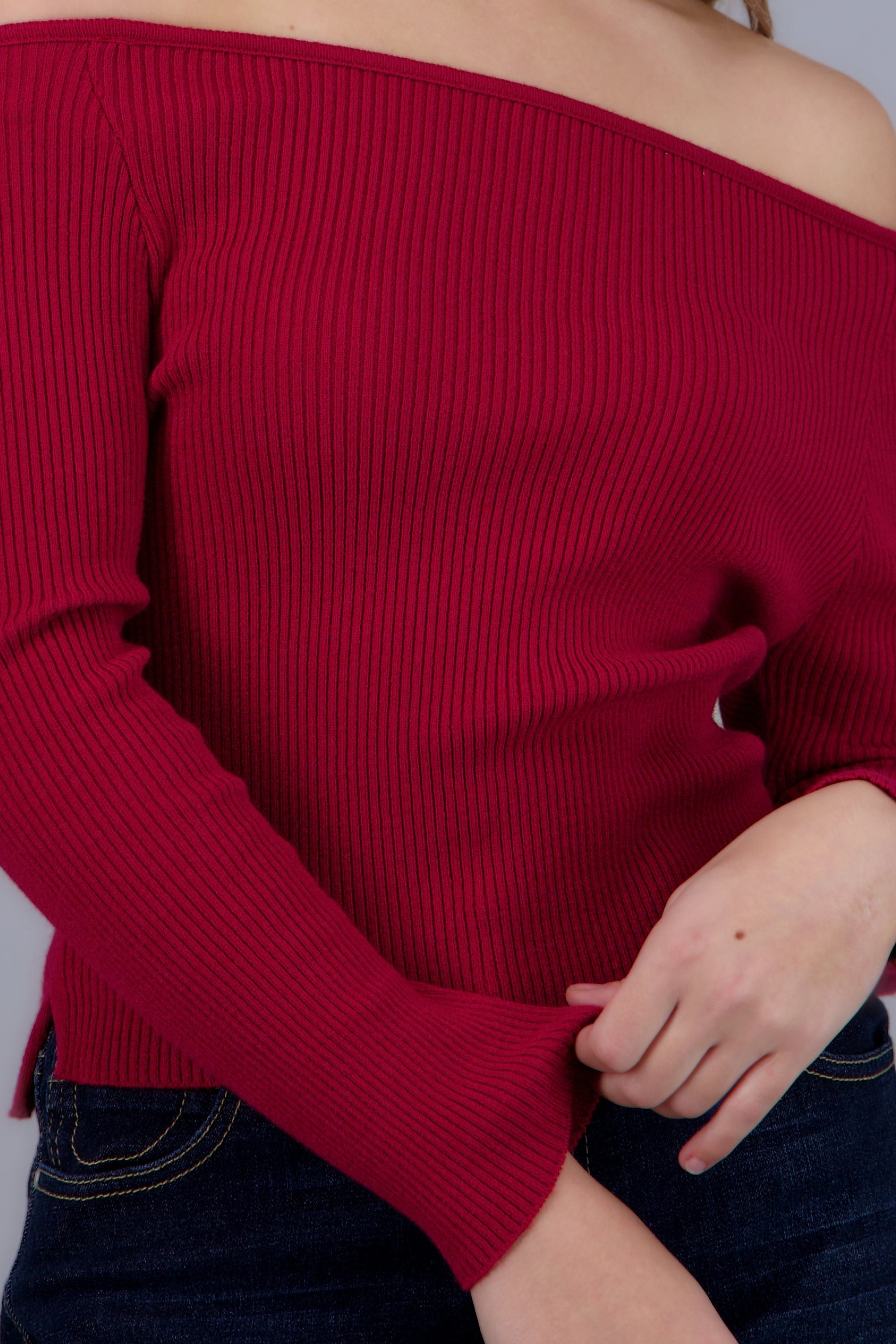 Top off shoulder detalle abertura ROJO