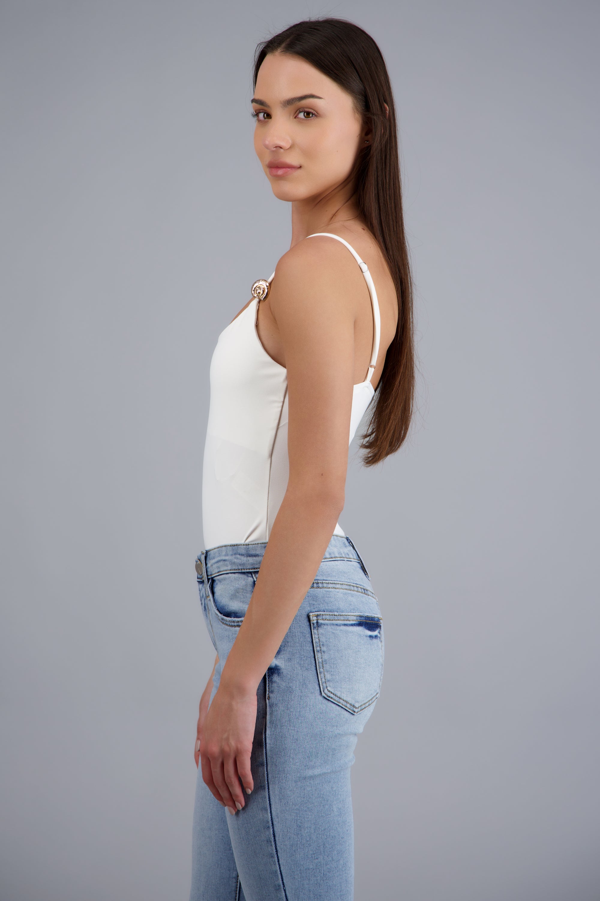 Bodysuit liso detalle tirantes BLANCO
