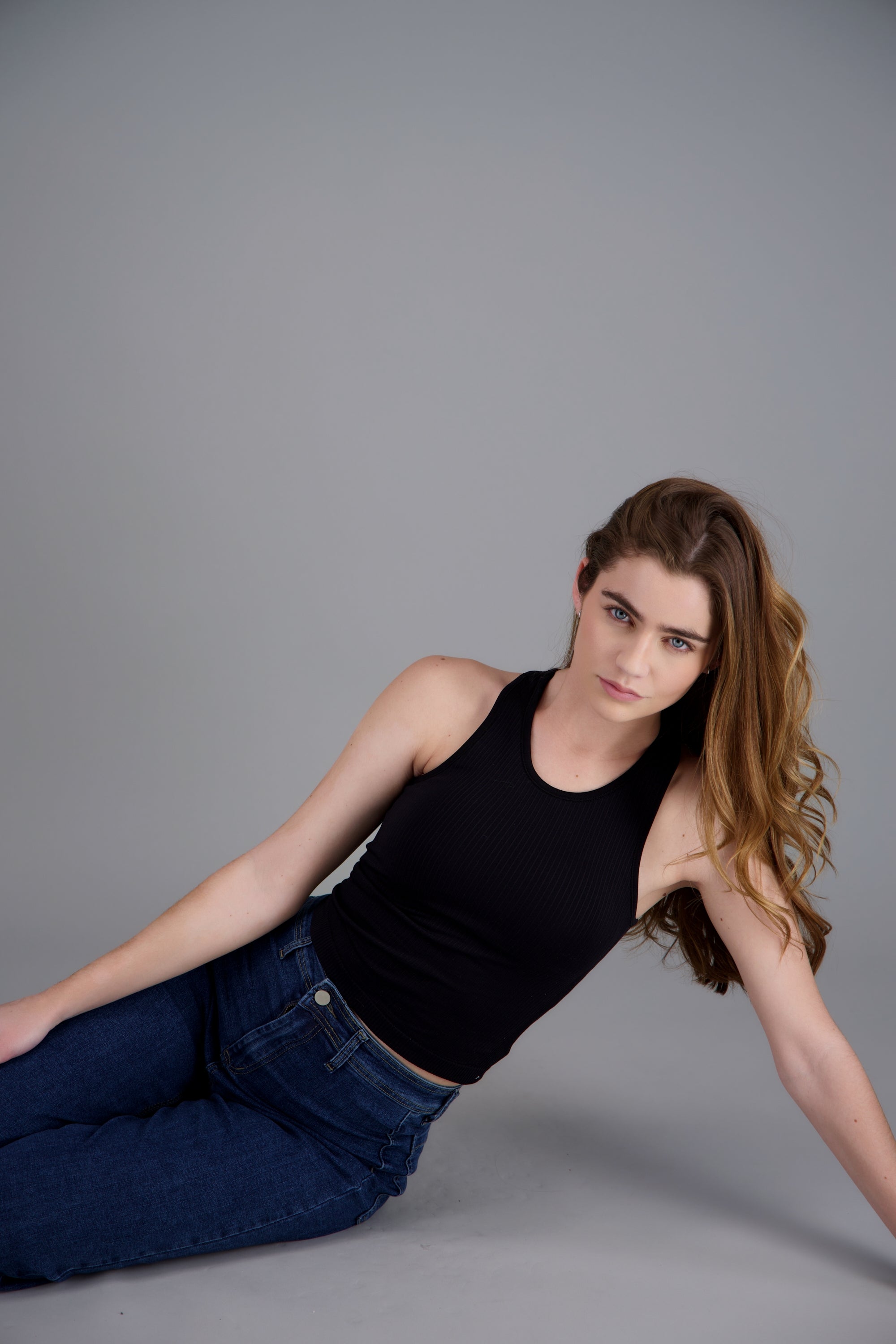 tank top básica rib NEGRO