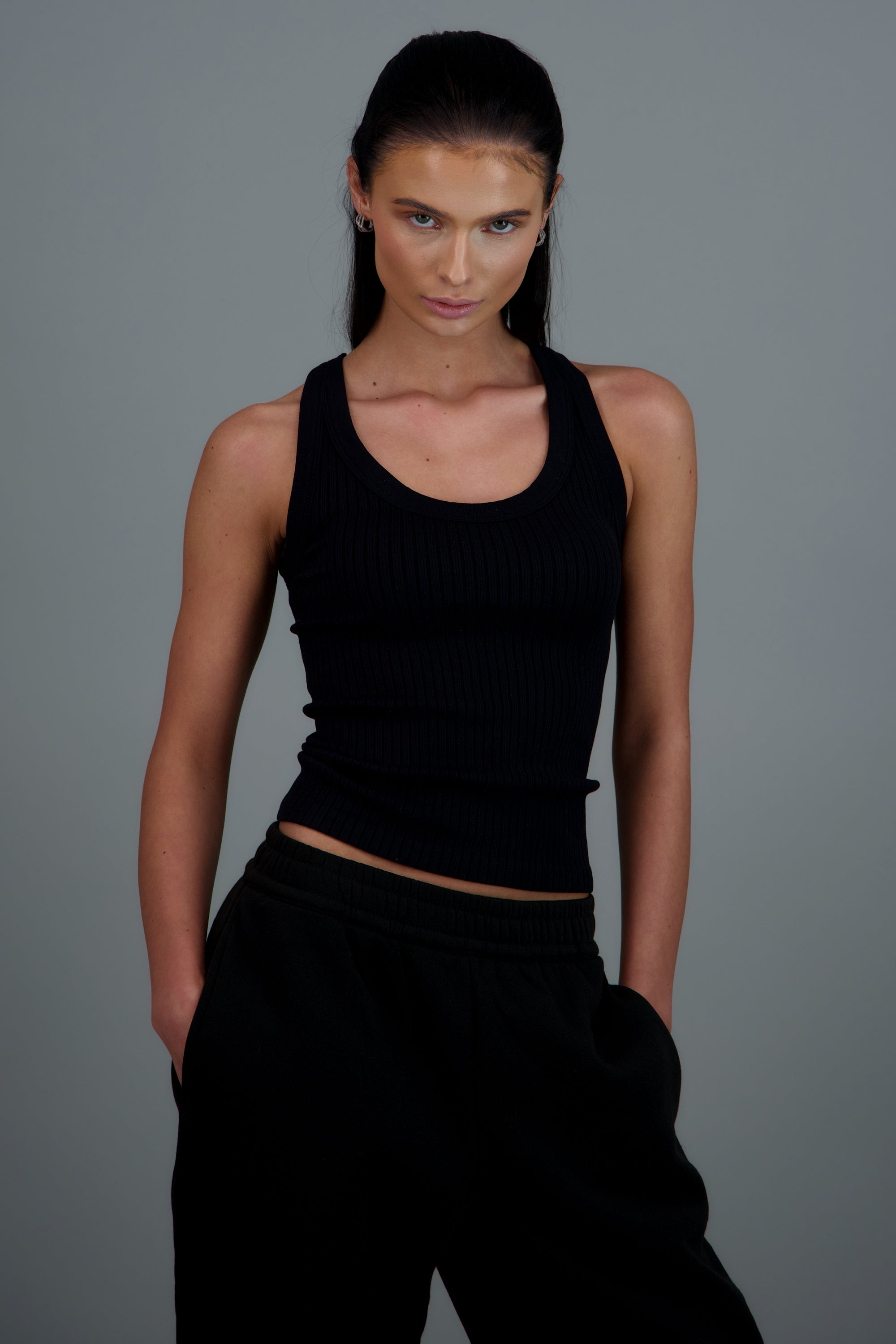 tank top básica NEGRO