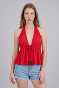Top halter cuentas
