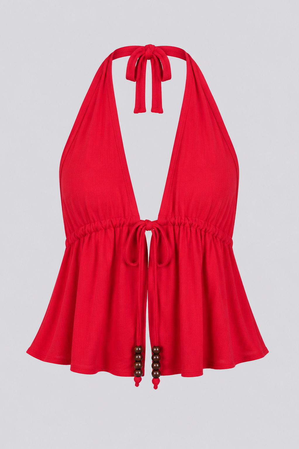 Top halter cuentas ROJO