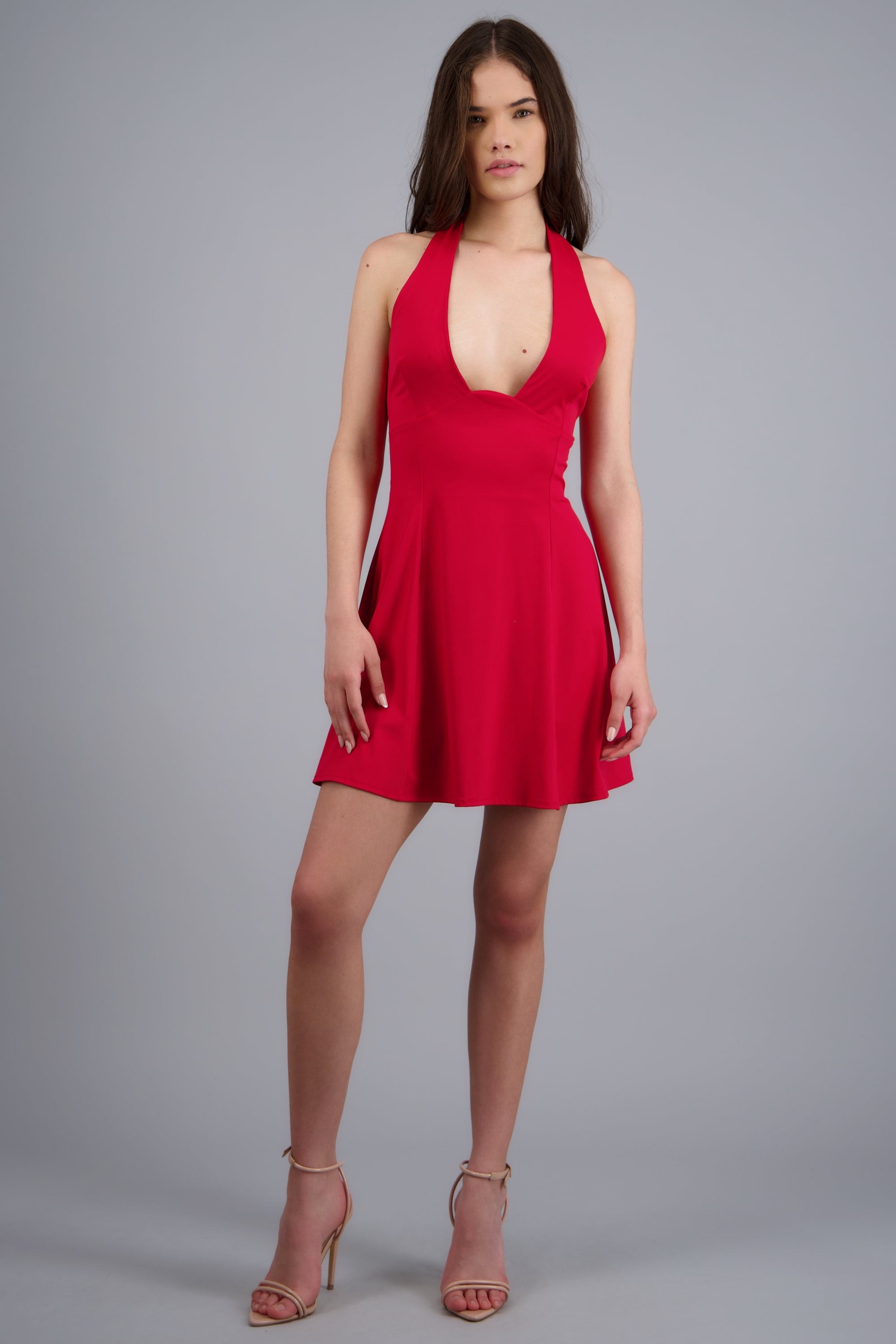 Vestido mini halter ROJO