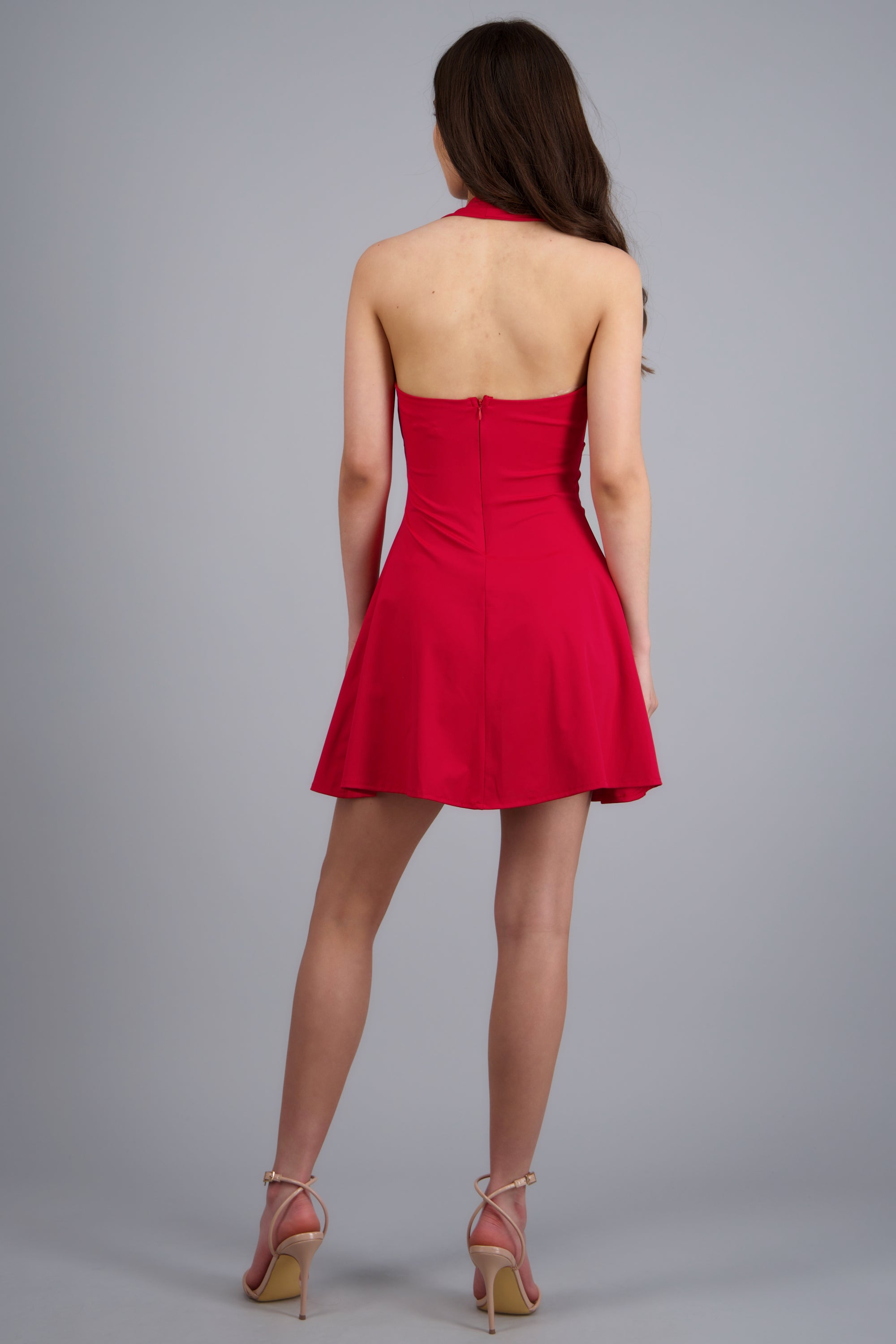 Vestido mini halter ROJO
