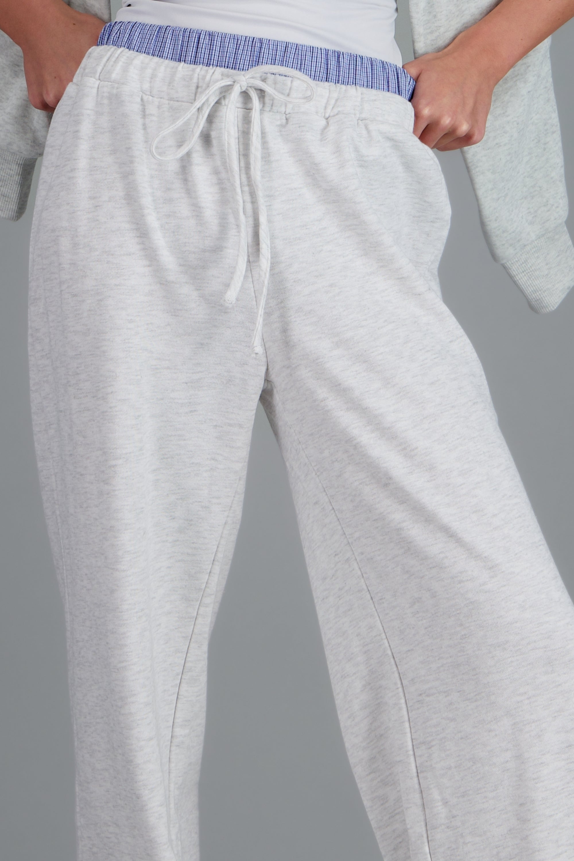 Pants tacto suave doble pretina GRIS COMBO