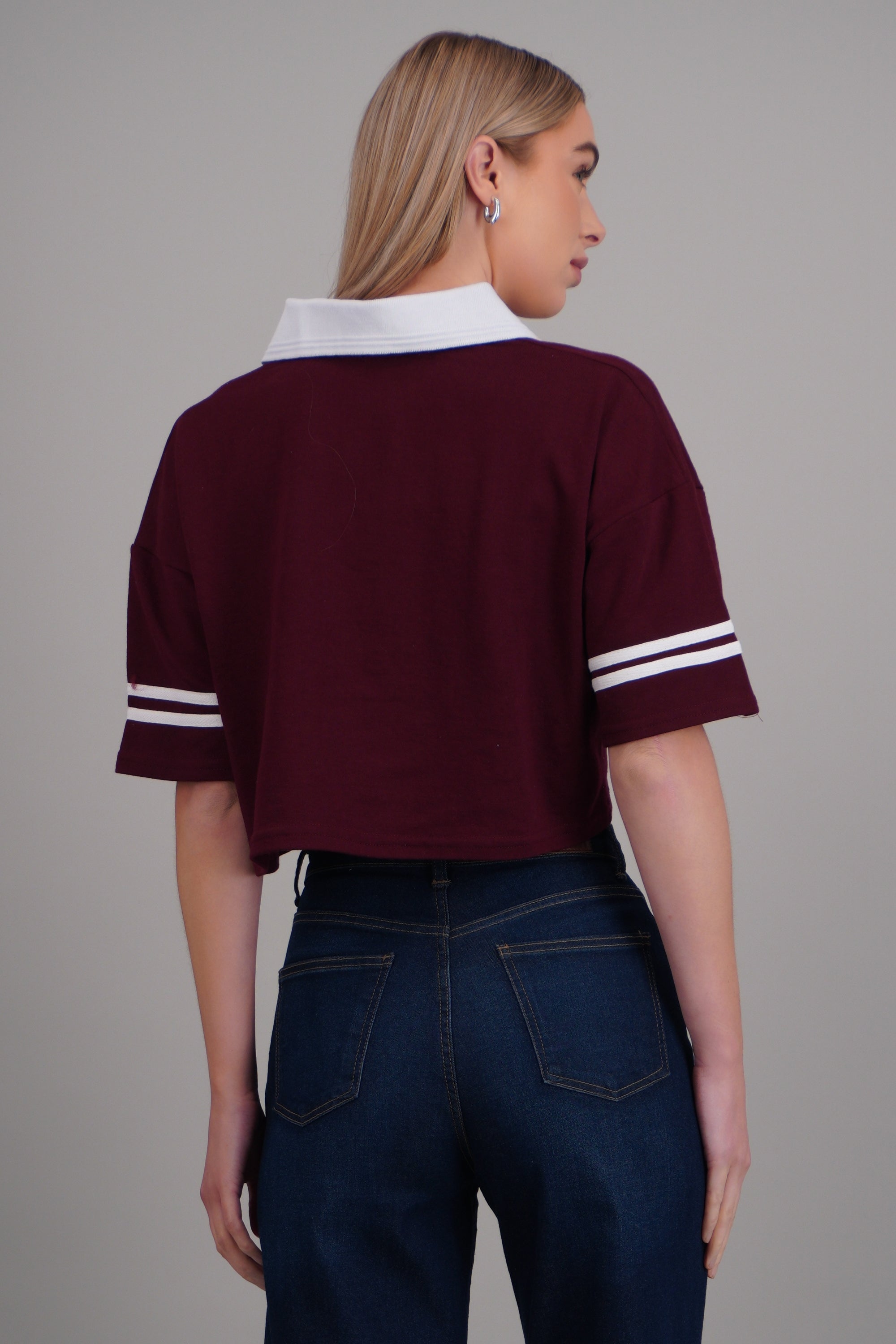 Polo boxy contraste California VINO