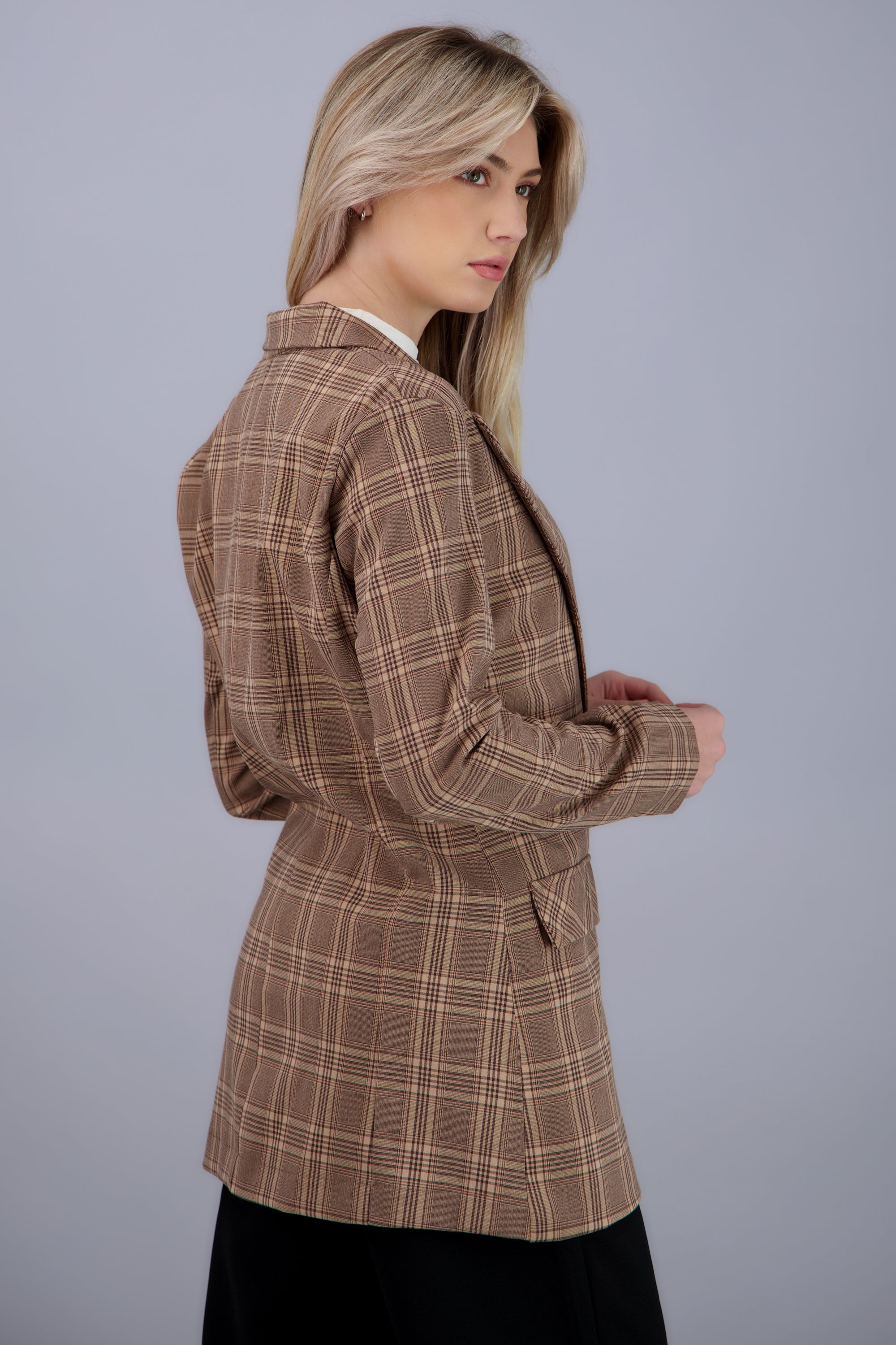 Saco oversize estampado cuadros CAFE COMBO