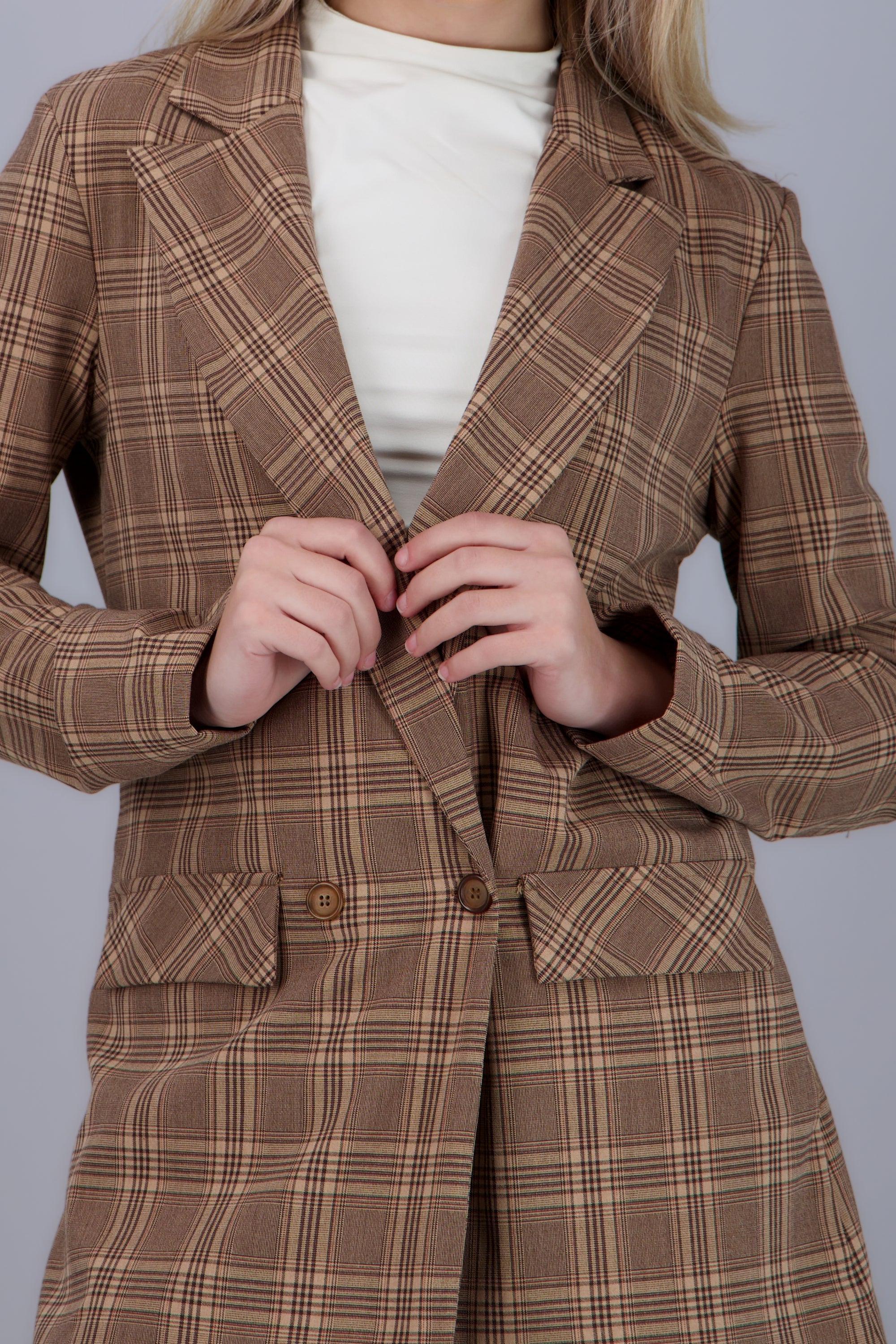 Saco oversize estampado cuadros CAFE COMBO