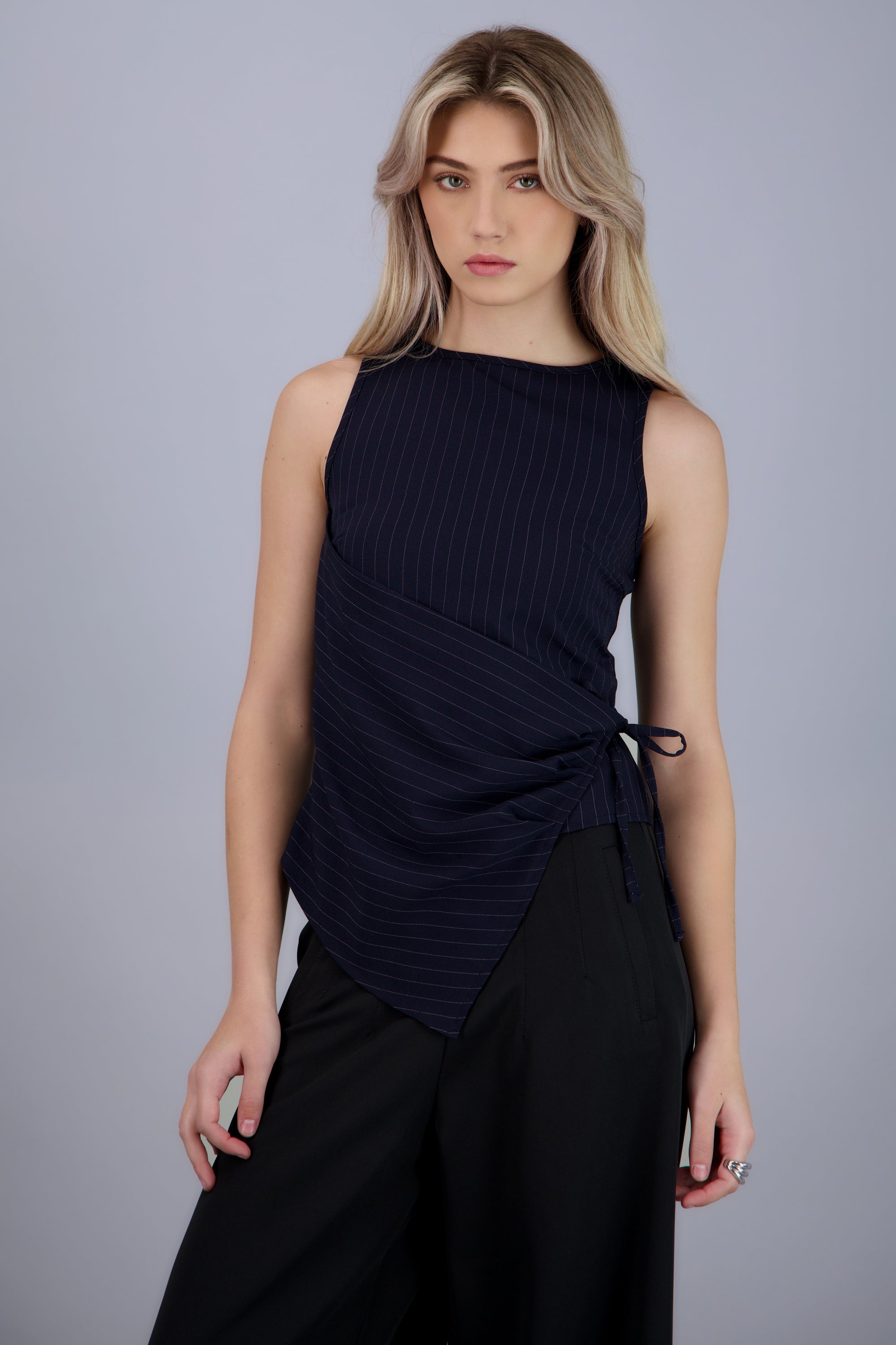 Top de rayas sin mangas con cruce MARINO COMBO