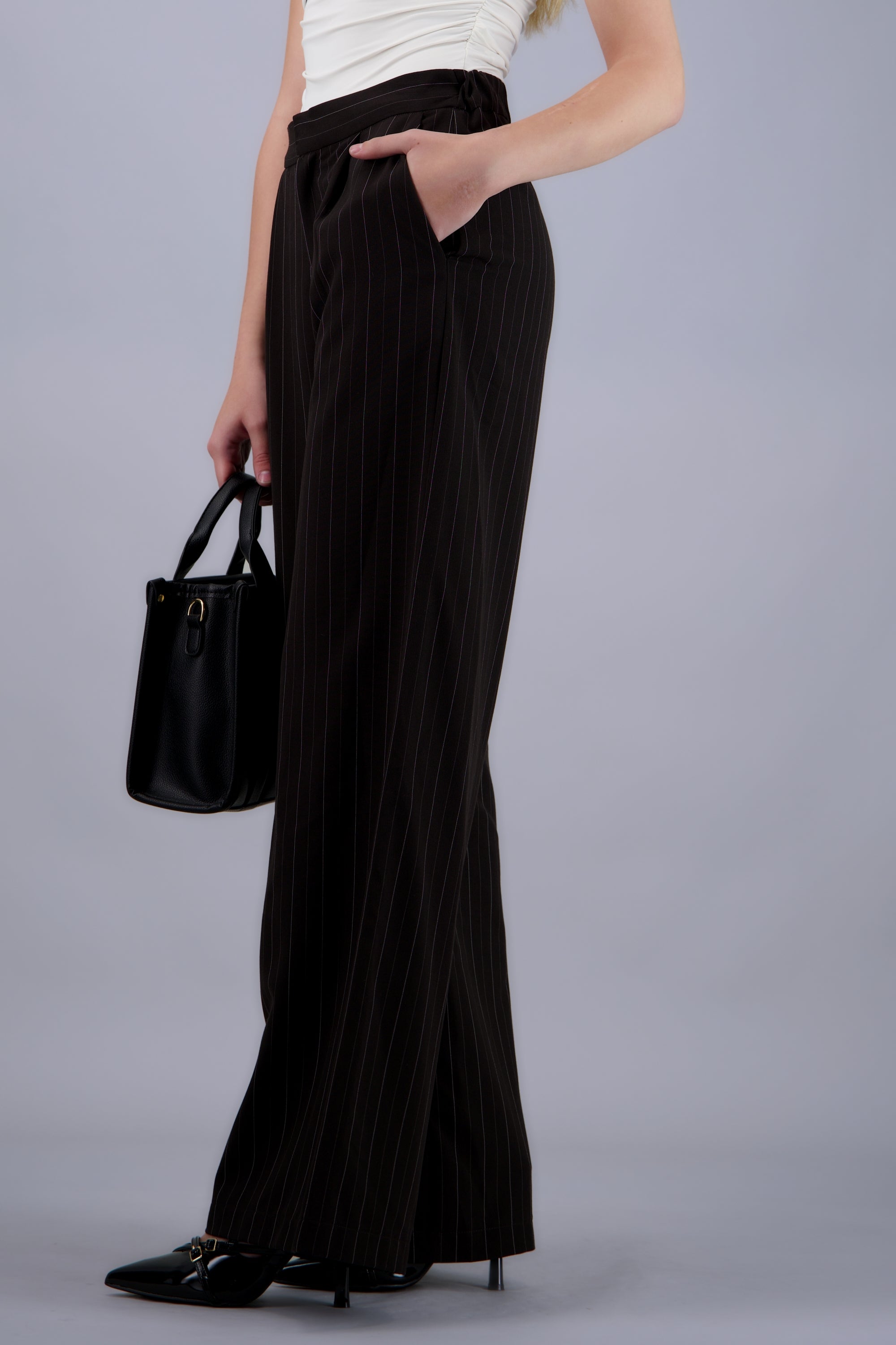 Pantalon de rayas amplio CHOCOLATE