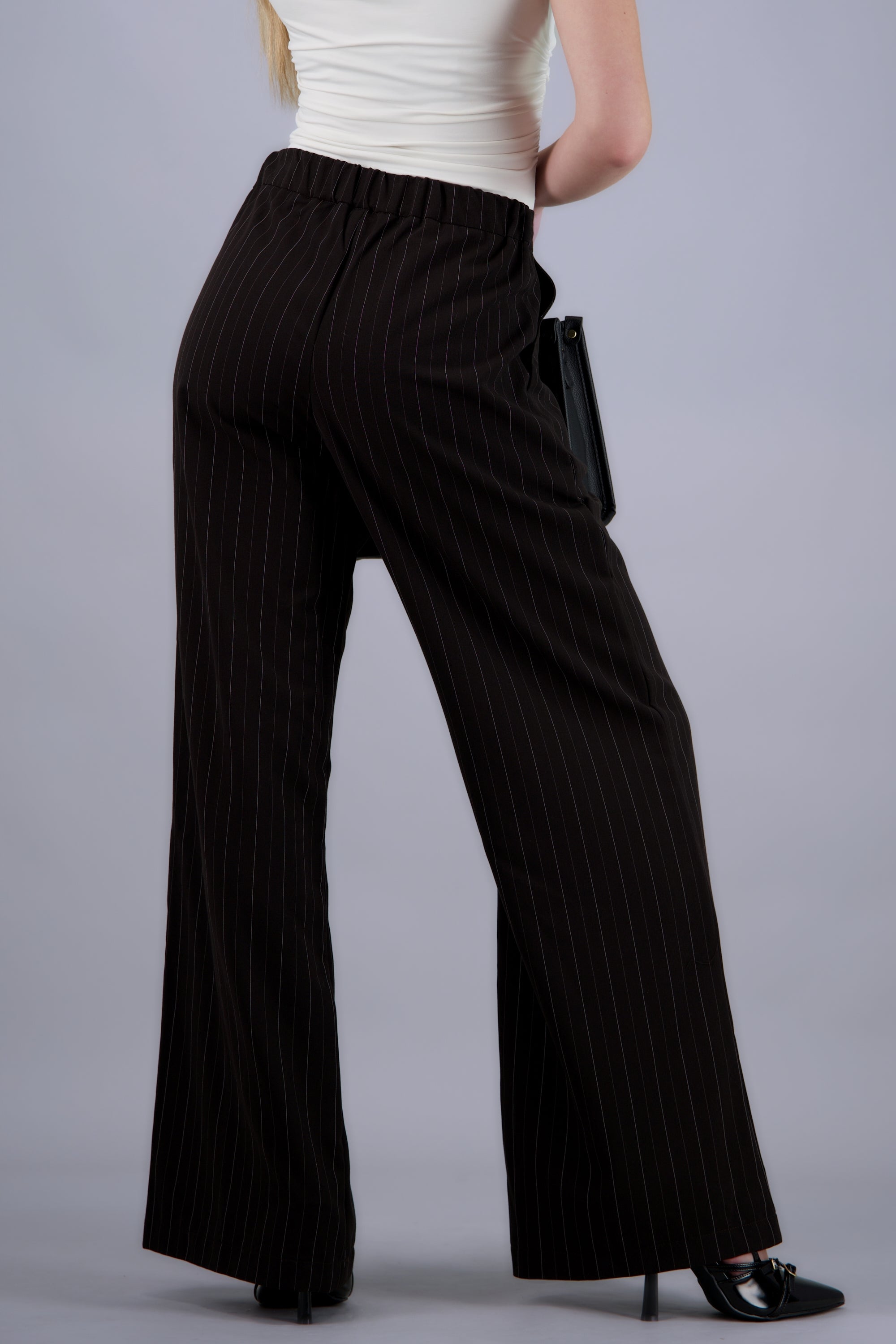 Pantalon de rayas amplio CHOCOLATE