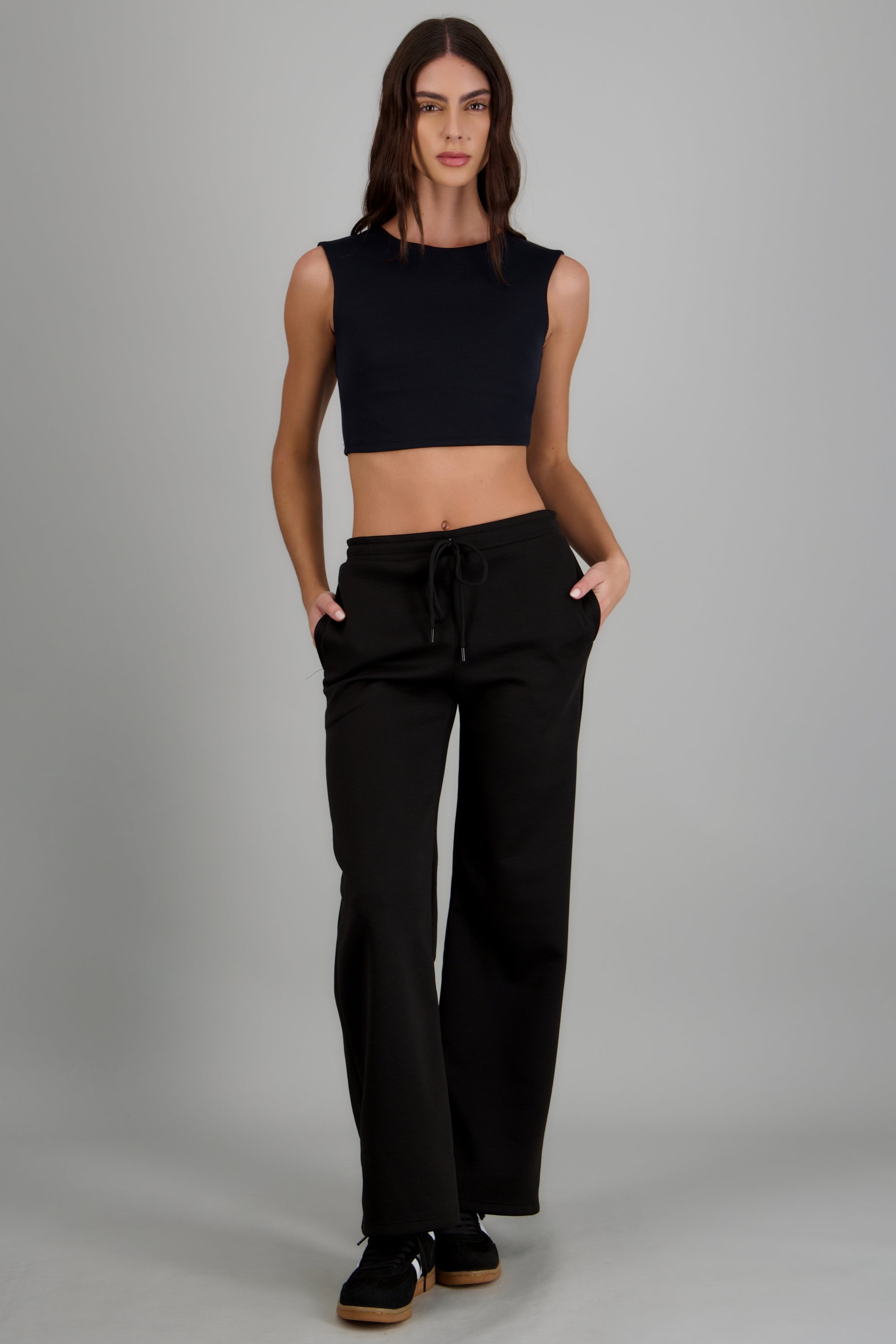 Pants deportivo tacto suave con modal NEGRO