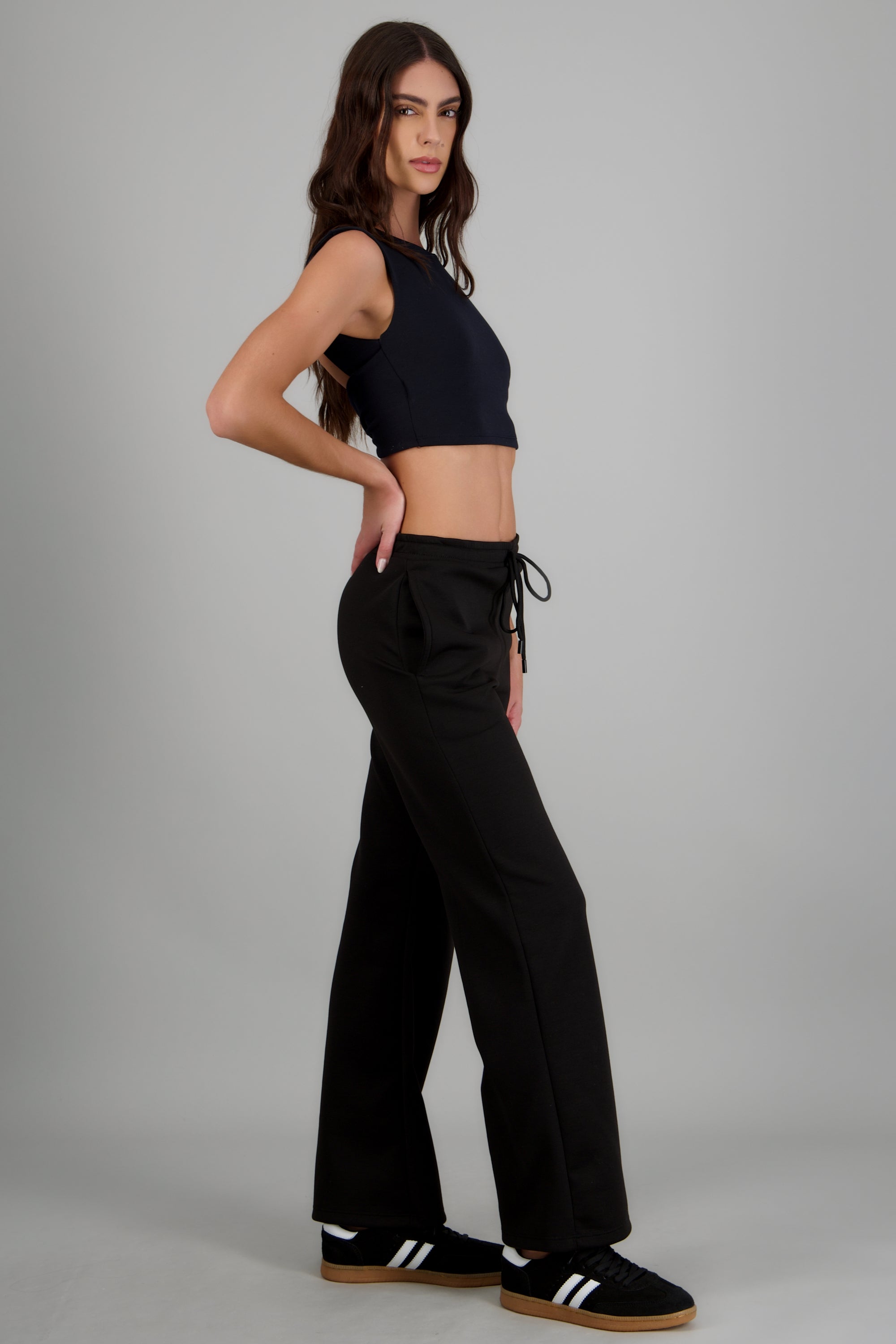Pants deportivo tacto suave con modal NEGRO
