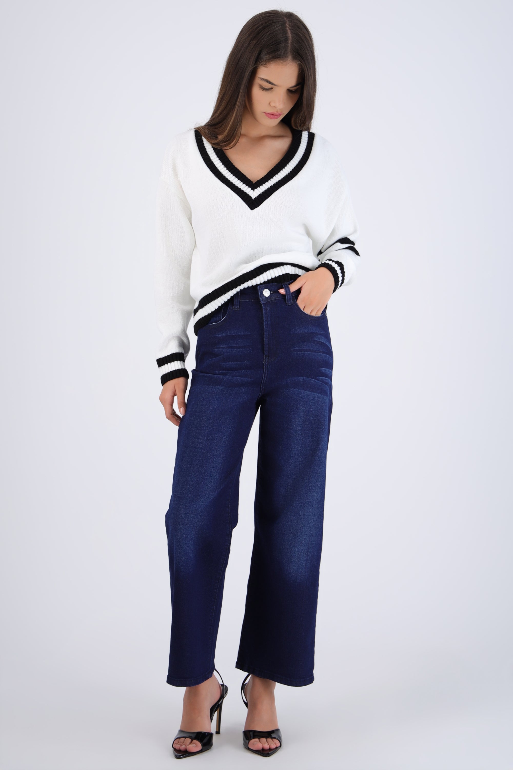 Jeans cropped amplio INDIGO