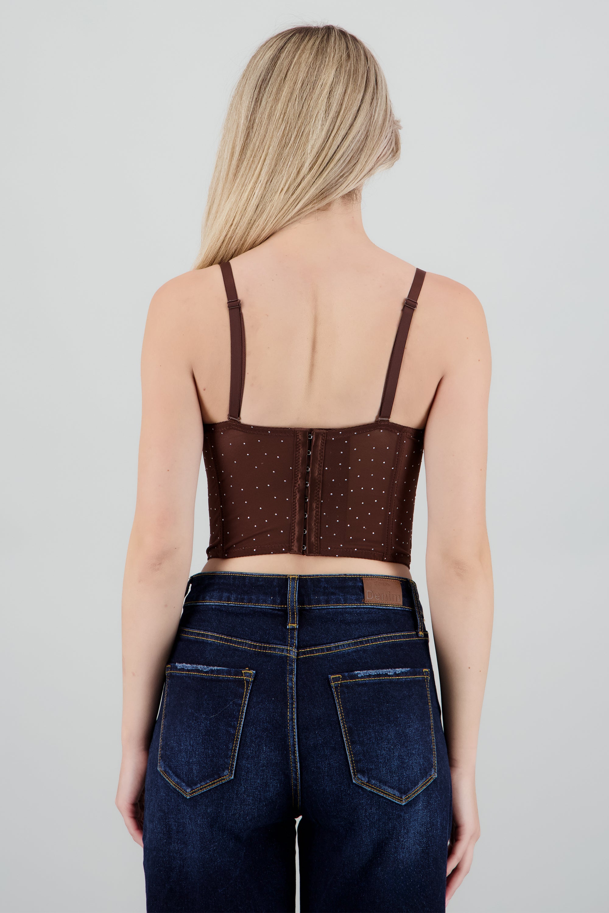 Corset de mesh con brillos CAFE