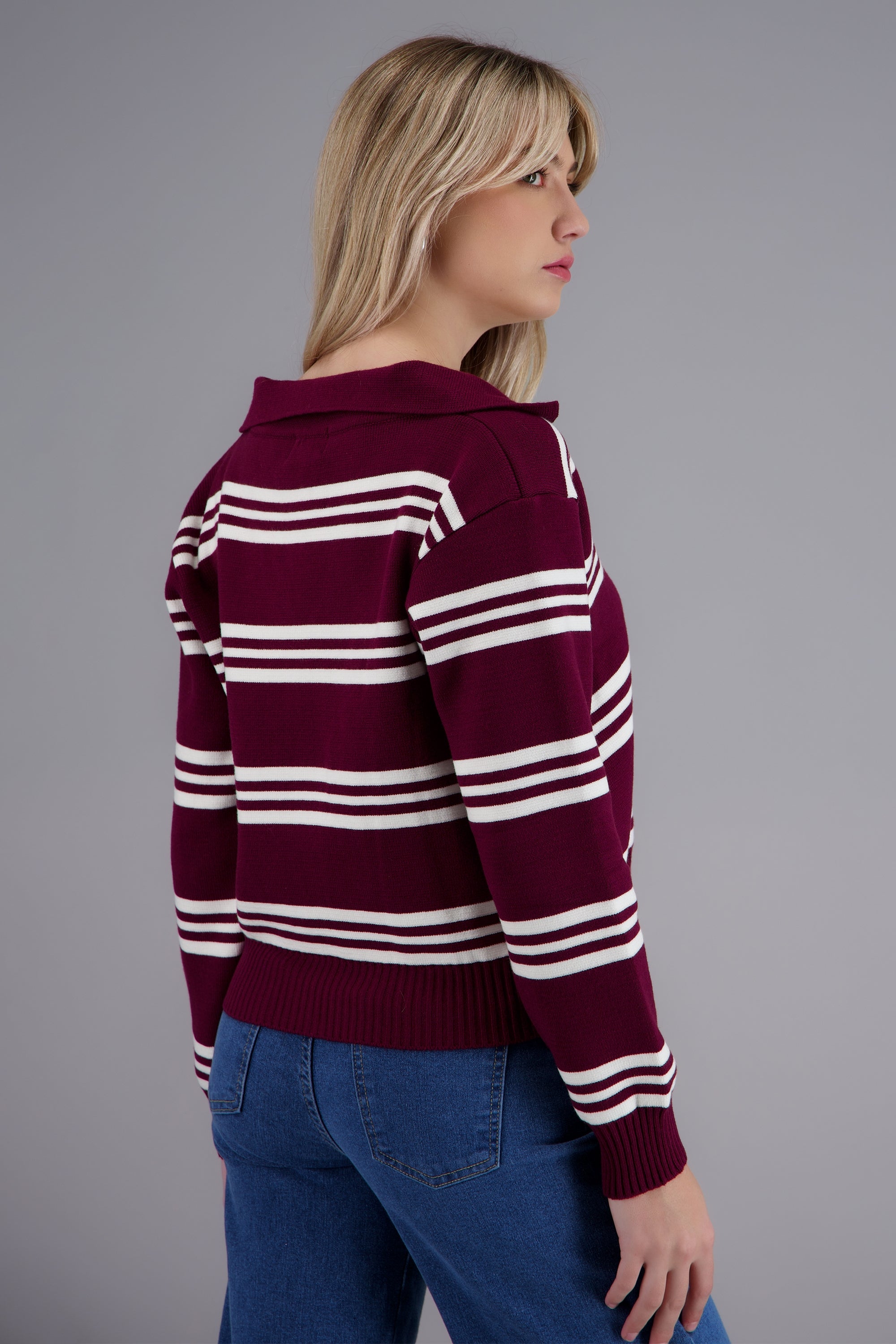 top polo rayas manga larga VINO COMBO
