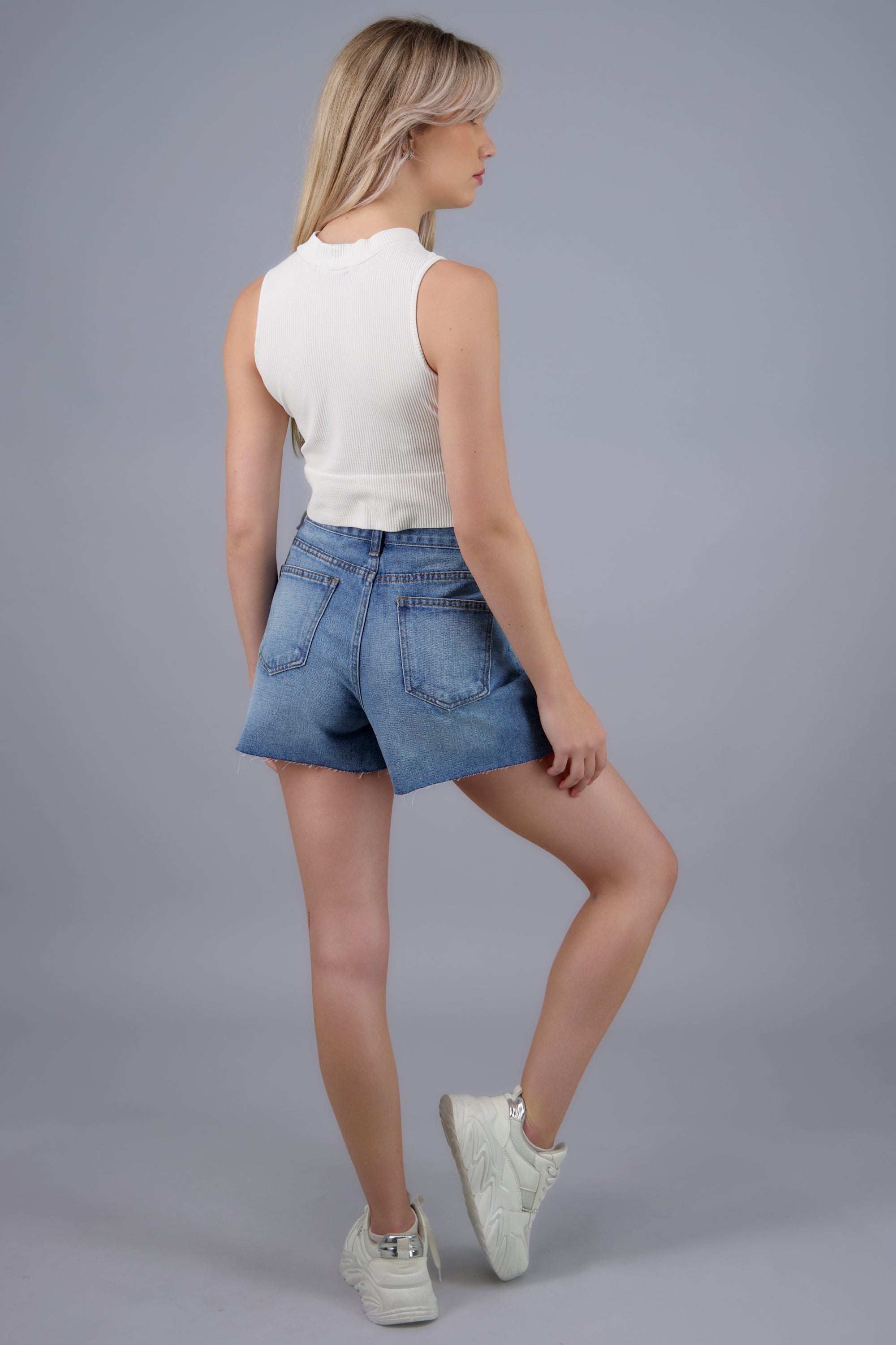 Denim shorts mini destrucción LIGHT WASH
