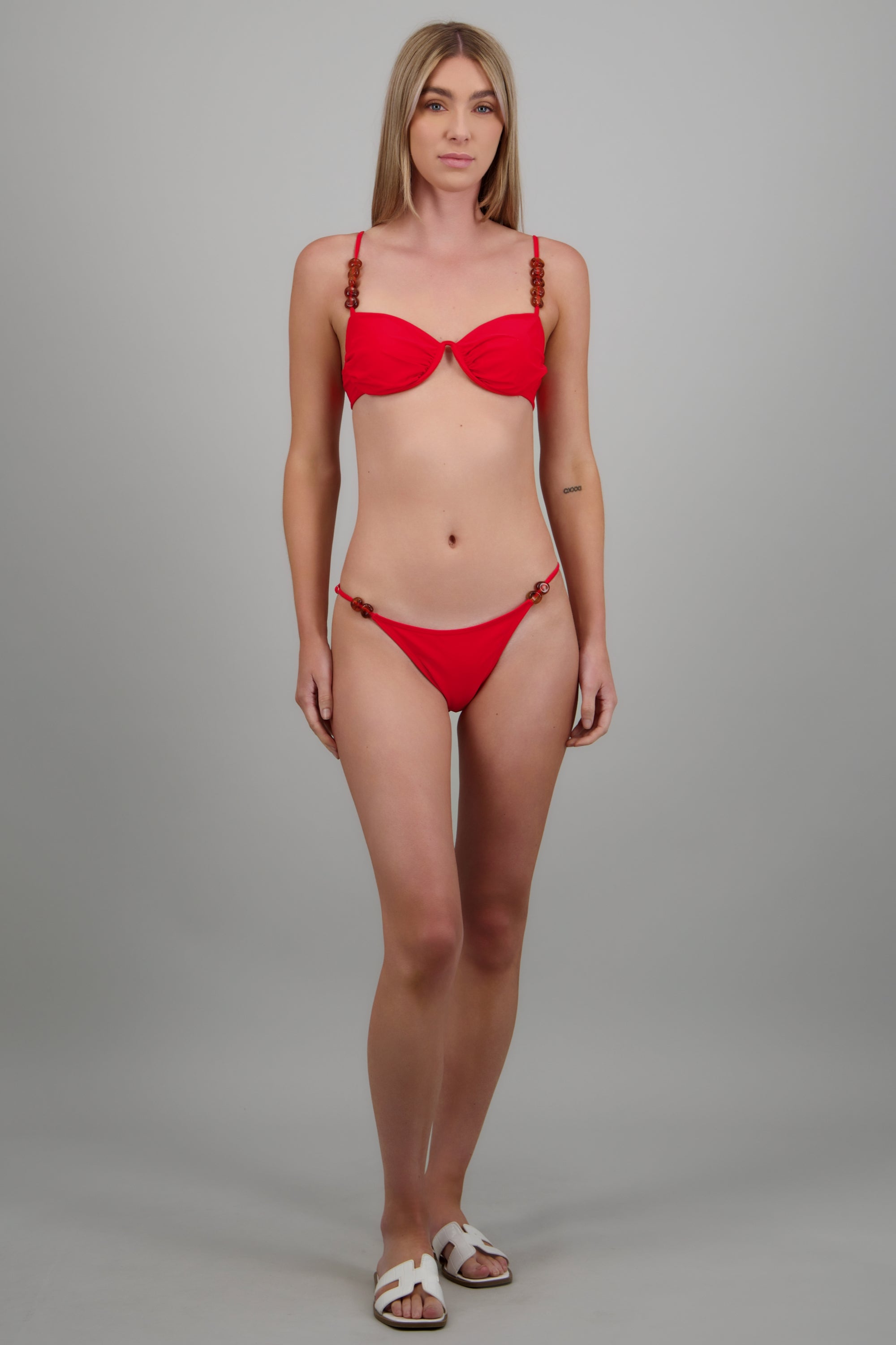 Bikini detalle piedras ROJO