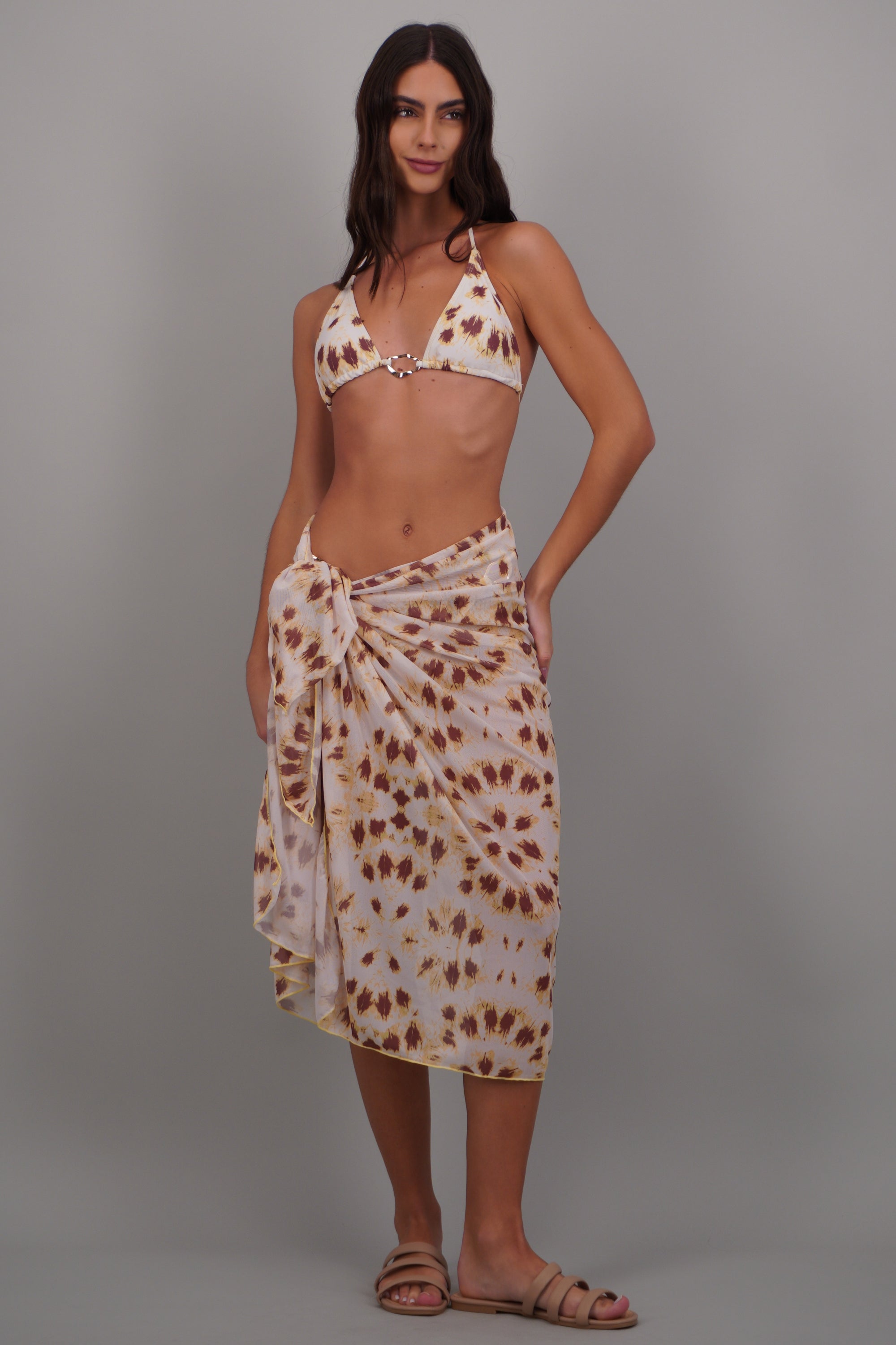 Bikini tres piezas estampado degradado AMARILLO