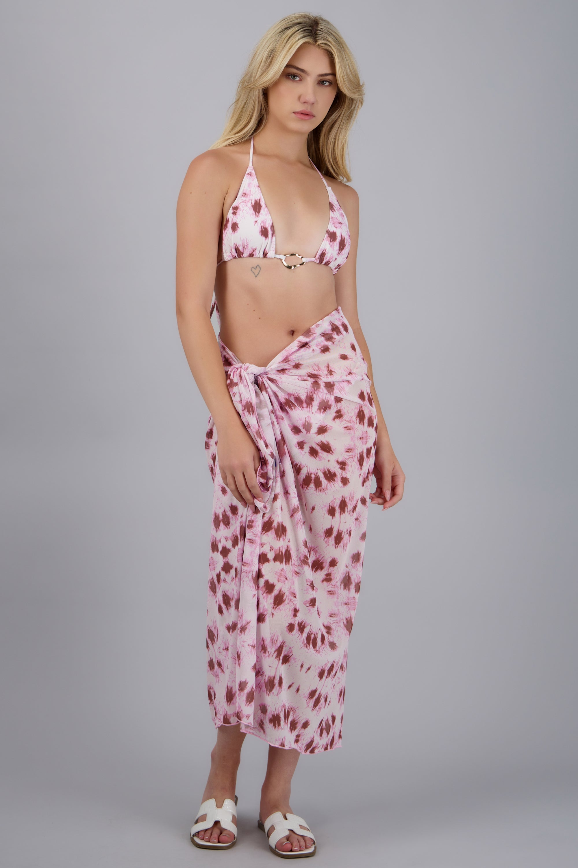 Bikini tres piezas estampado degradado ROSA PASTEL