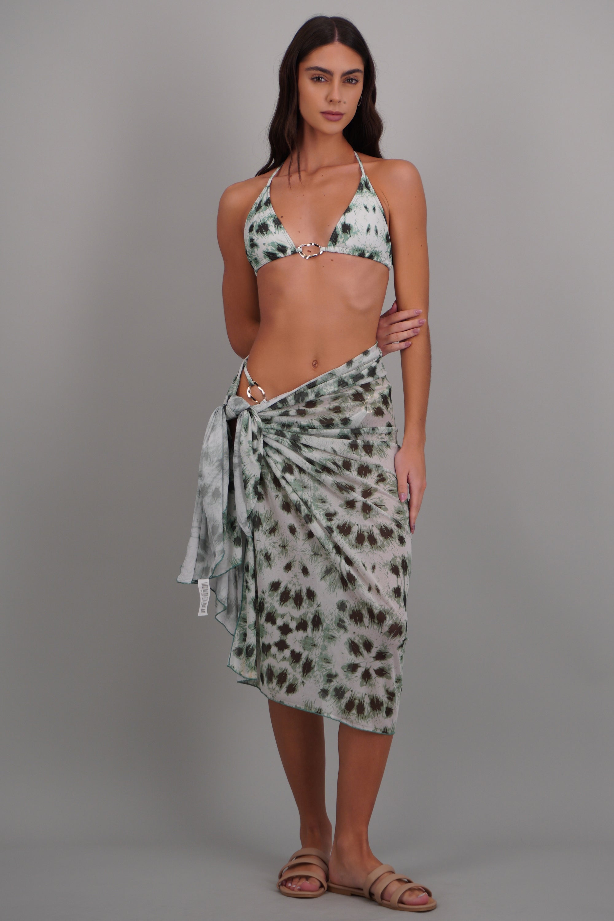 Bikini tres piezas estampado degradado VERDE